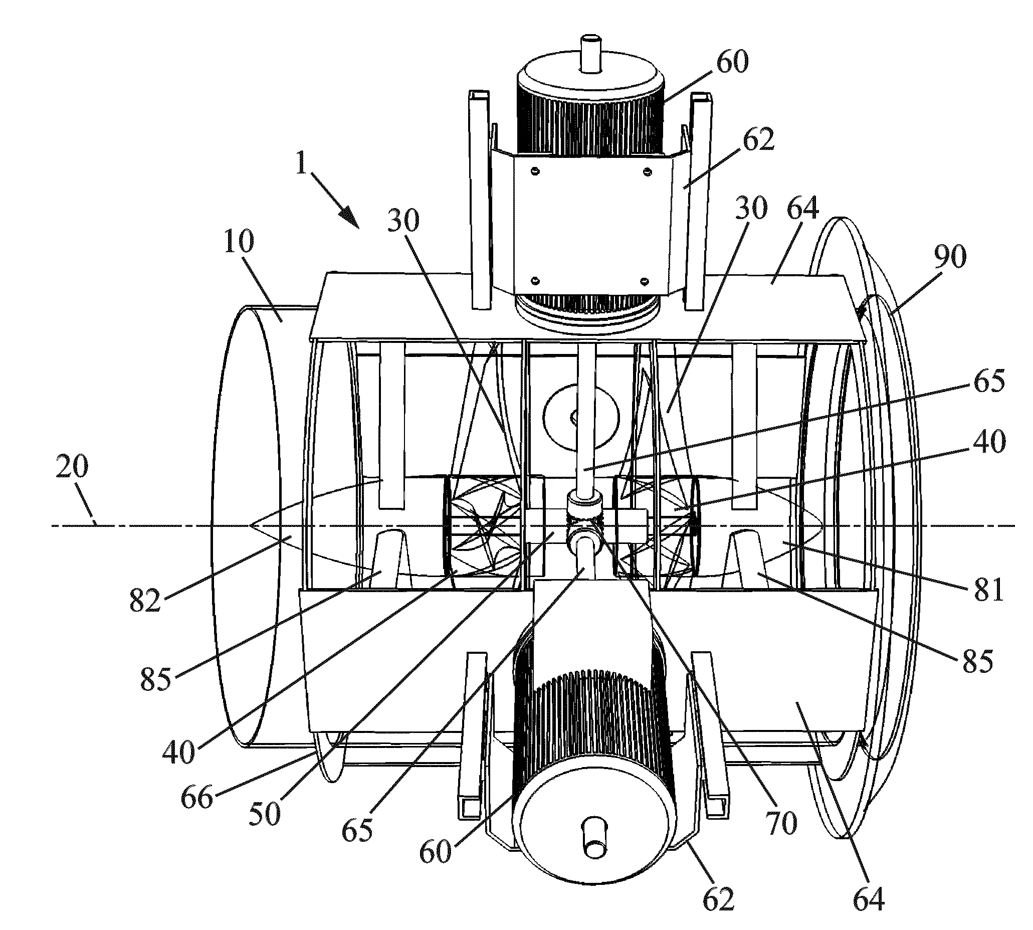Ventilateur axial ; dispositif de ventilation axiale associe ; local equipe d'un tel ventilateur ou d'un tel dispositif