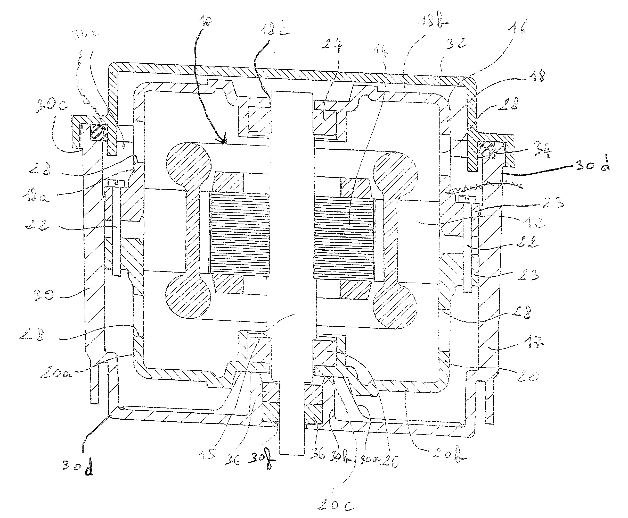 Moteur pour pompe ou broyeur sanitaire, du type rotor-stator immerge dans de l'huile dans une carcasse etanche