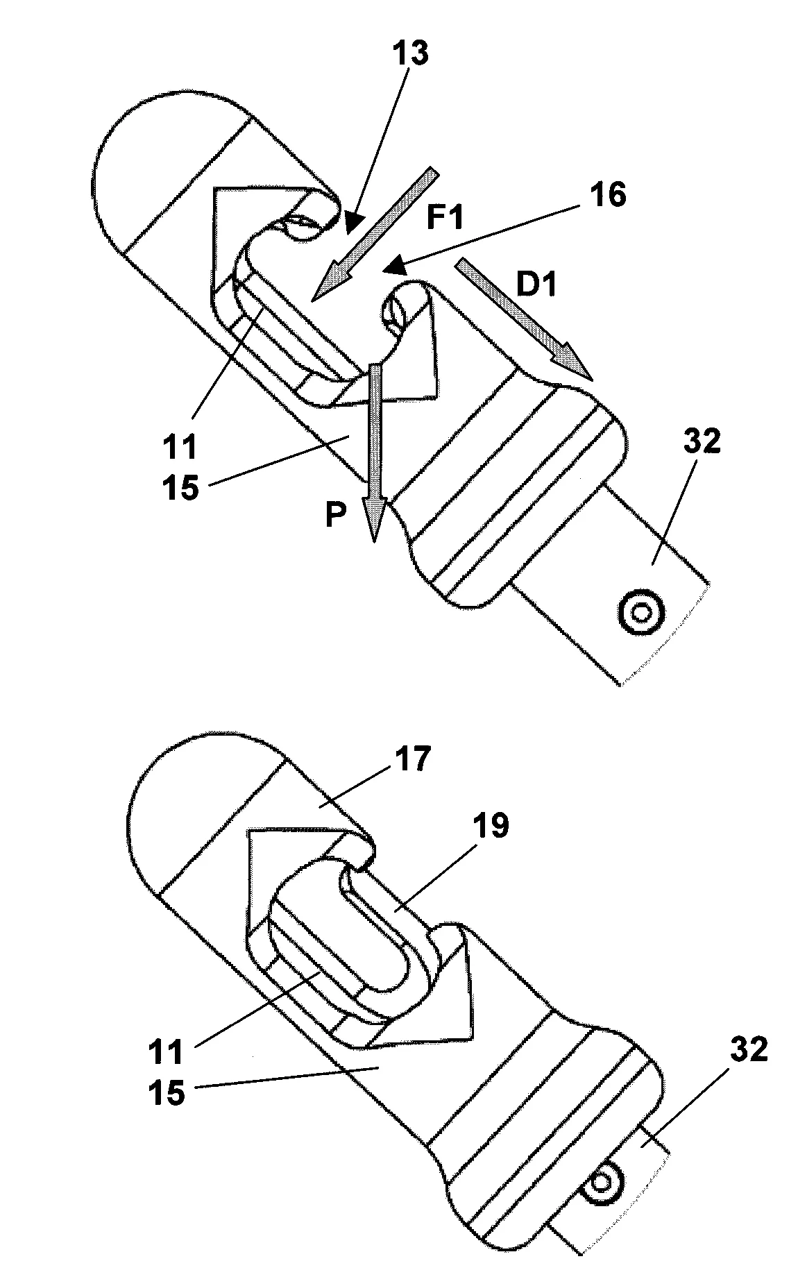 Systeme d'accroche et de verrouillage automatique de boucles de sangles de transfert de patients