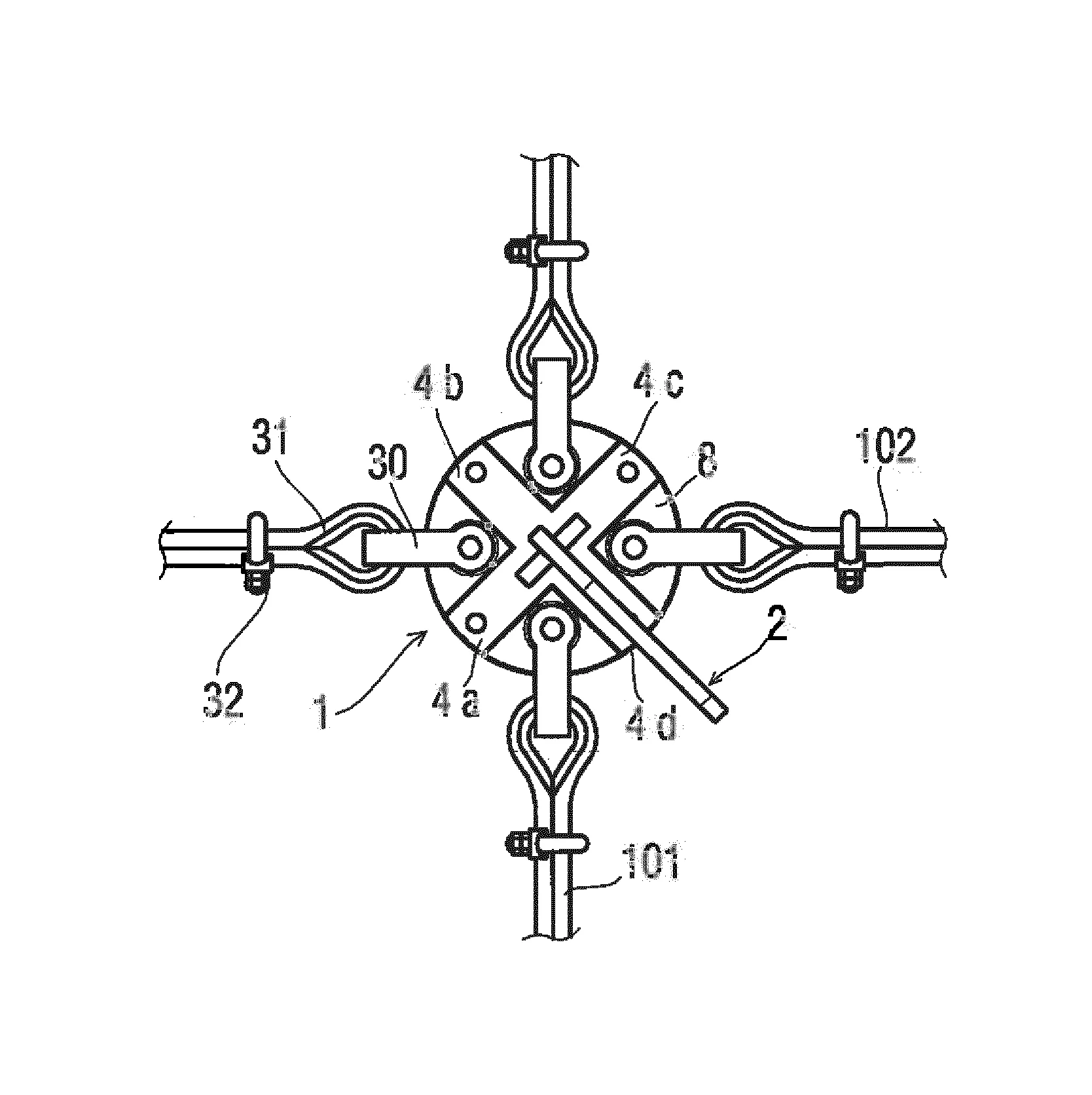 Dispositif polyvalent de connexion et d'aiguillage pour ligne de vie