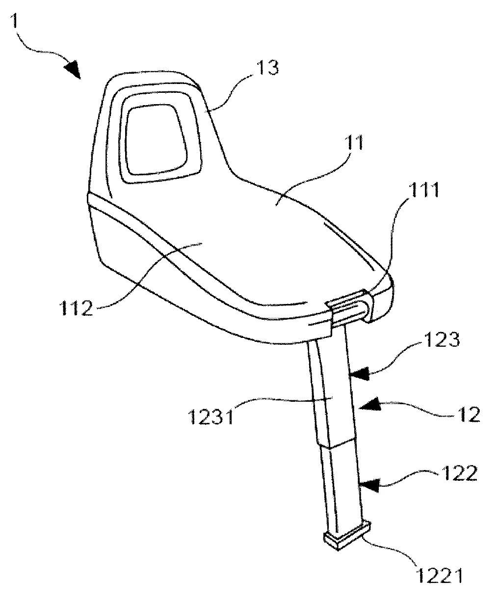 Siege auto muni d'une jambe de force repliable
