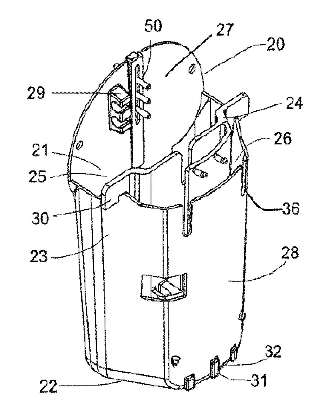 Receptacle destine a recevoir un systeme a poches pour le traitement du sang