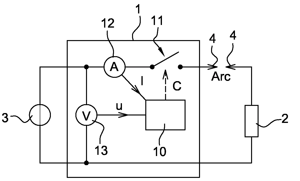 Procede et circuit de detection d'un arc electrique dans un circuit, et dispositif de commutation utilisant un tel circuit.