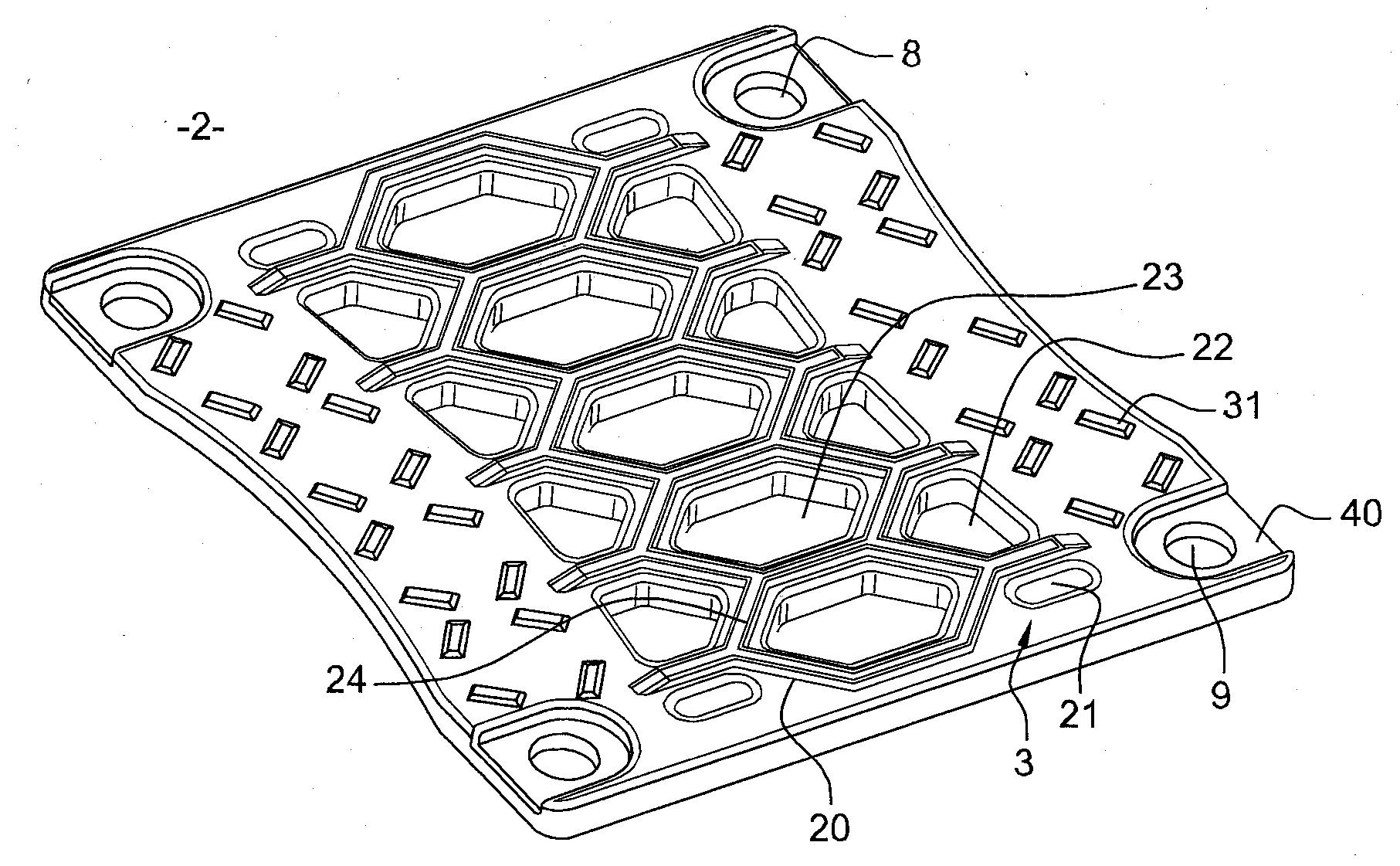 Patin monolithique pour chemin de roulement d'un dispositif antiderapant pour pneumatique de vehicule automobile