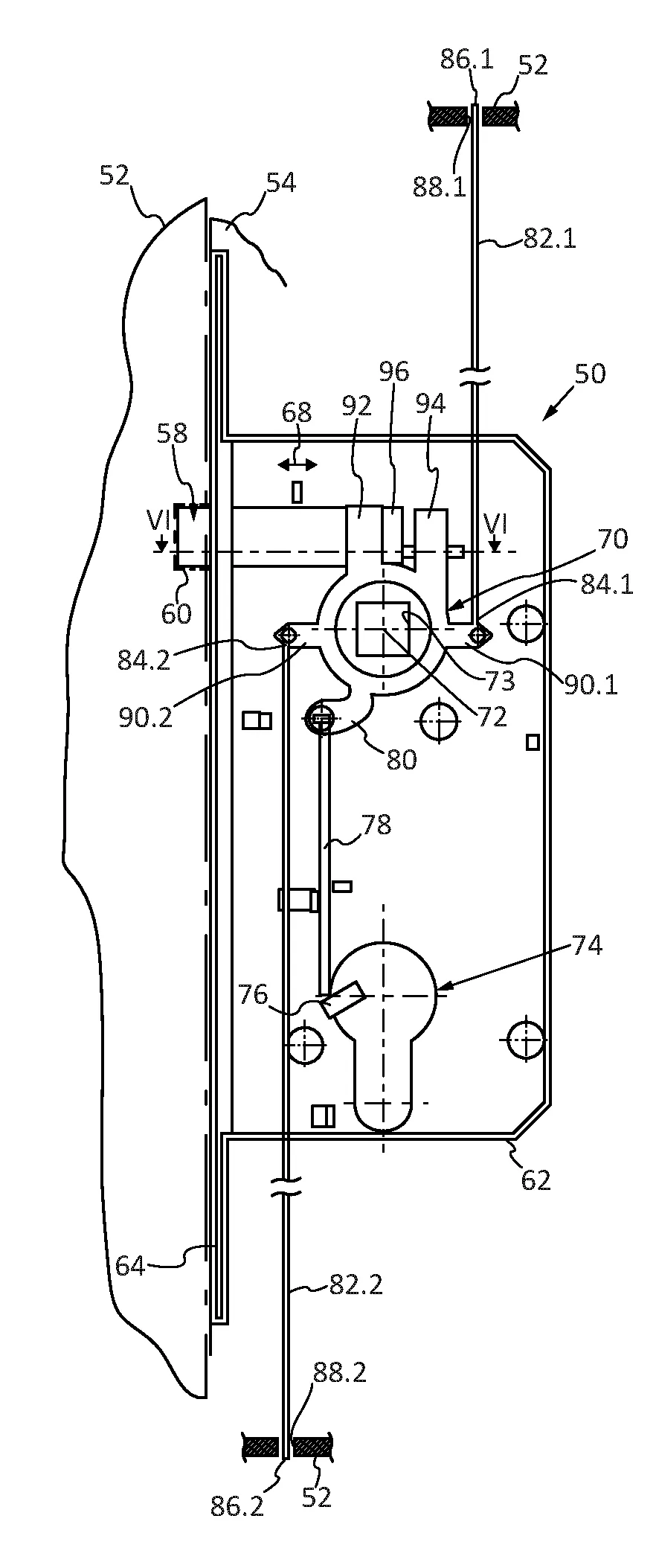 Serrure pour une porte avec un controle d'acces