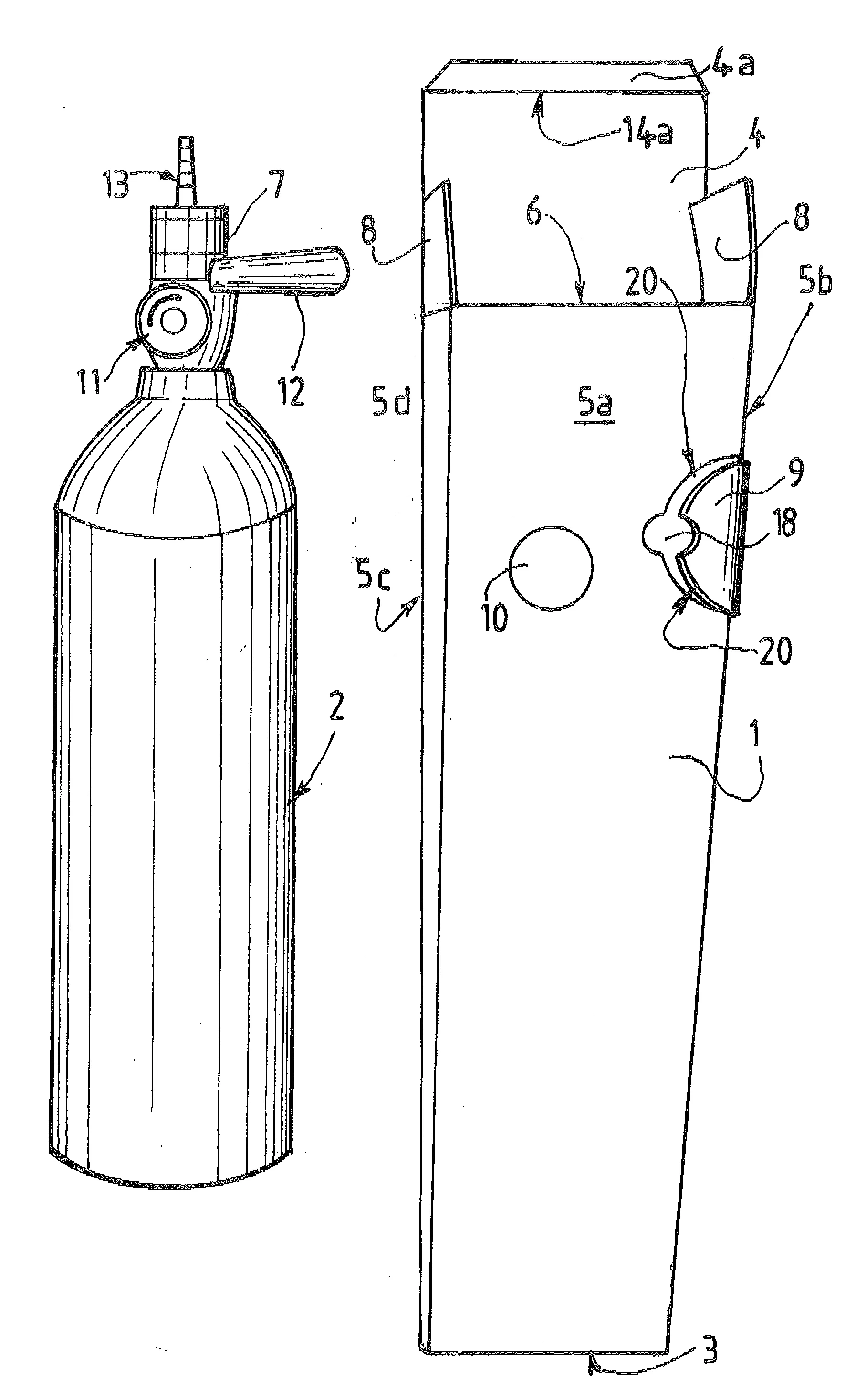 Ensemble de conditionnement, de stockage et de distribution de gaz, en particulier d'oxygene de qualite medicale