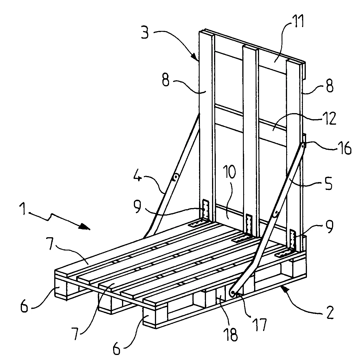 Palette de manutention a dosseret