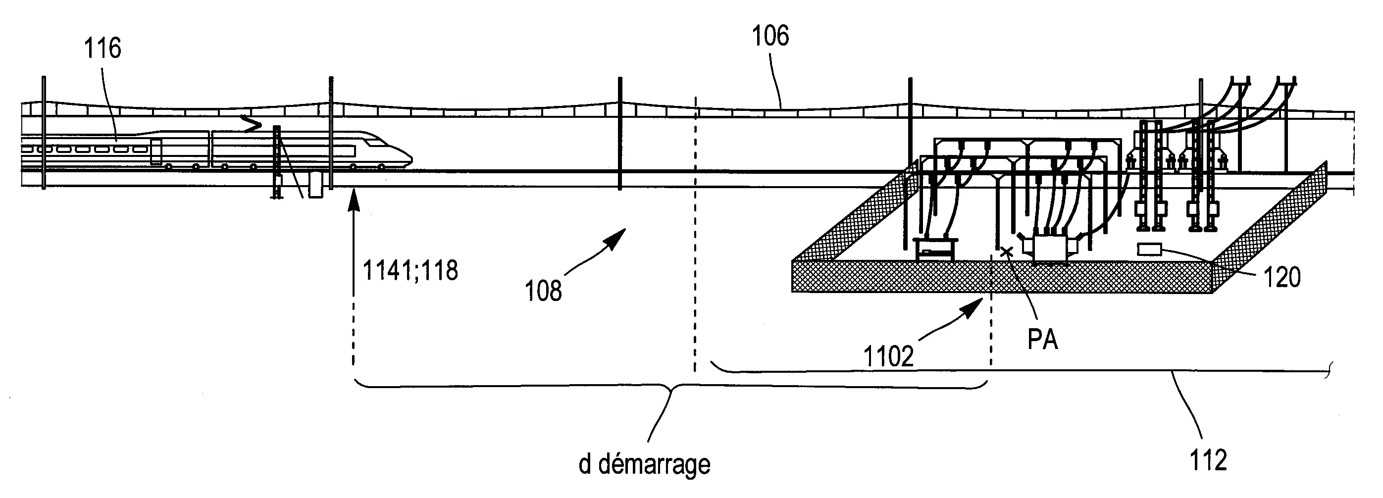 Systeme de controle de l'alimentation d'un secteur electrique de catenaire d'une infrastructure ferroviaire