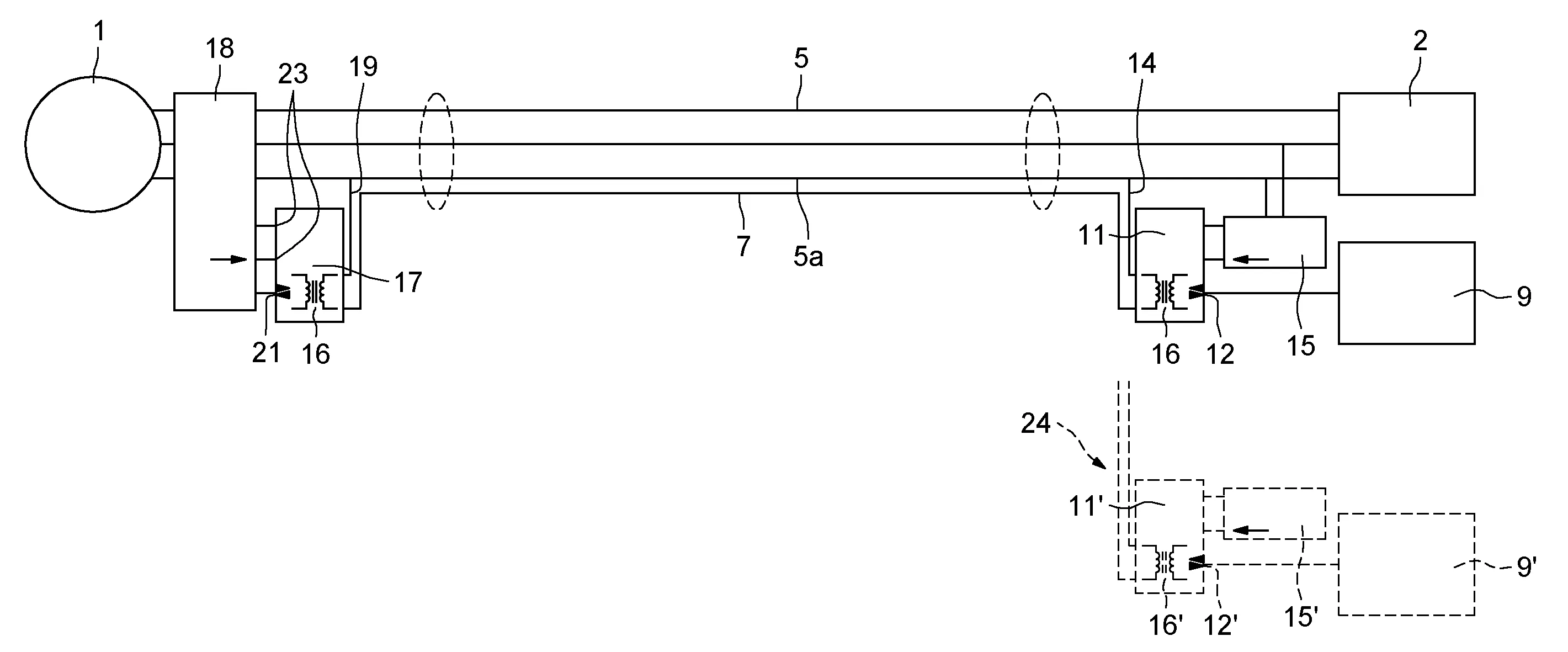 Systeme de commande d'au moins un servomoteur a partir d'un centre de controle / commande