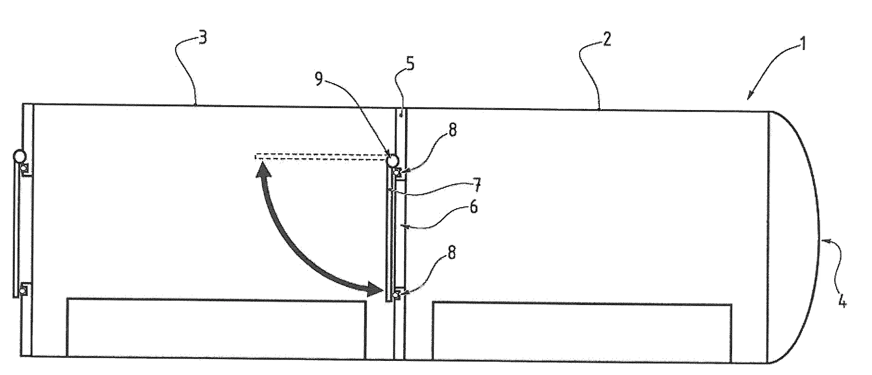 Dispositif d'enceinte de sterilisation et/ou pasteurisation a porte rotative