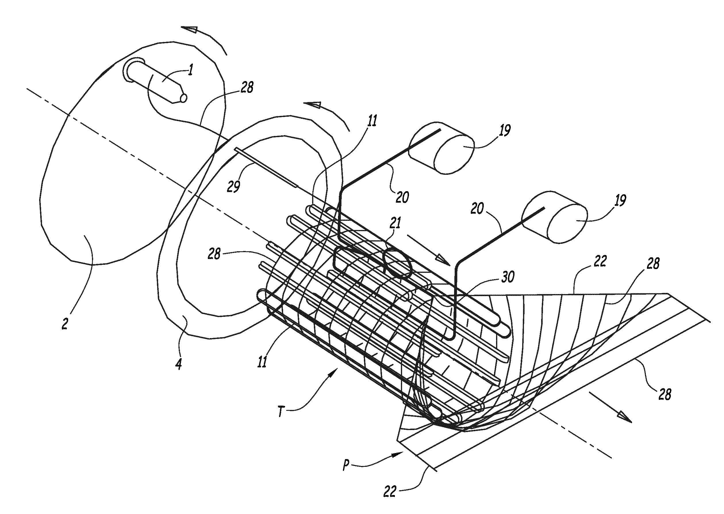 Procede de fabrication de grille textile et installation et materiels y relatifs