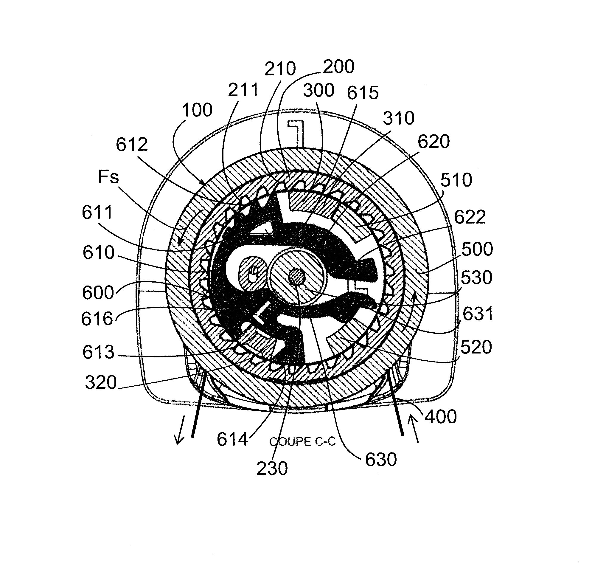 Dispositif d'enroulement et de blocage a cliquet d'un lacet de serrage