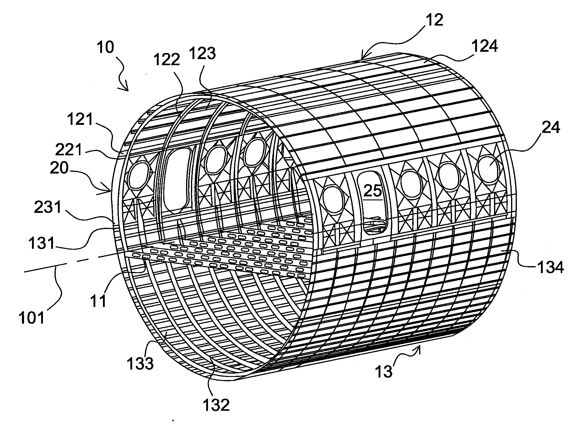 Structure linteau pour fuselage d'aeronef et fuselage comporant un tel linteau