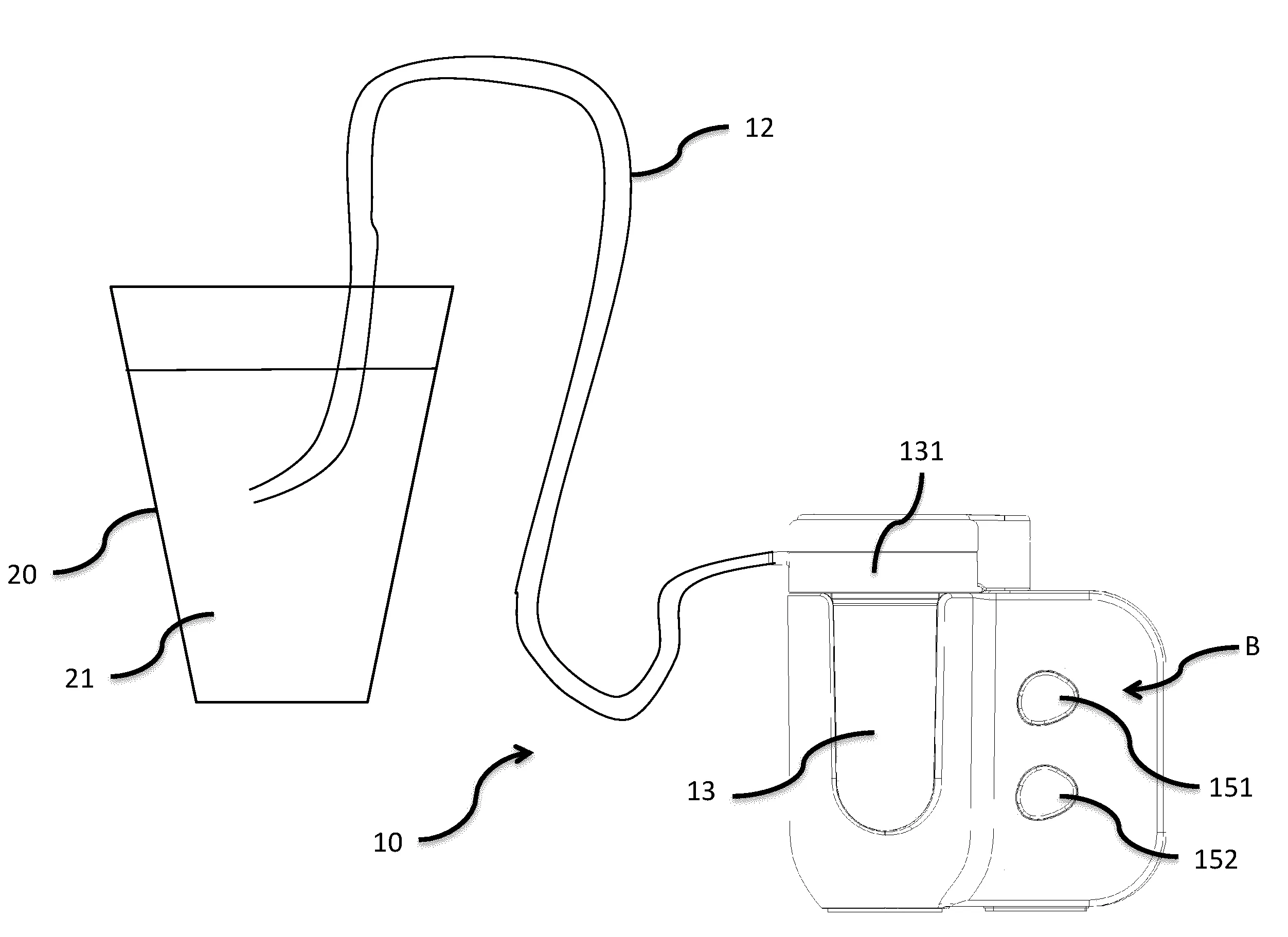 Tire-lait comprenant des moyens de rincage d'un tuyau