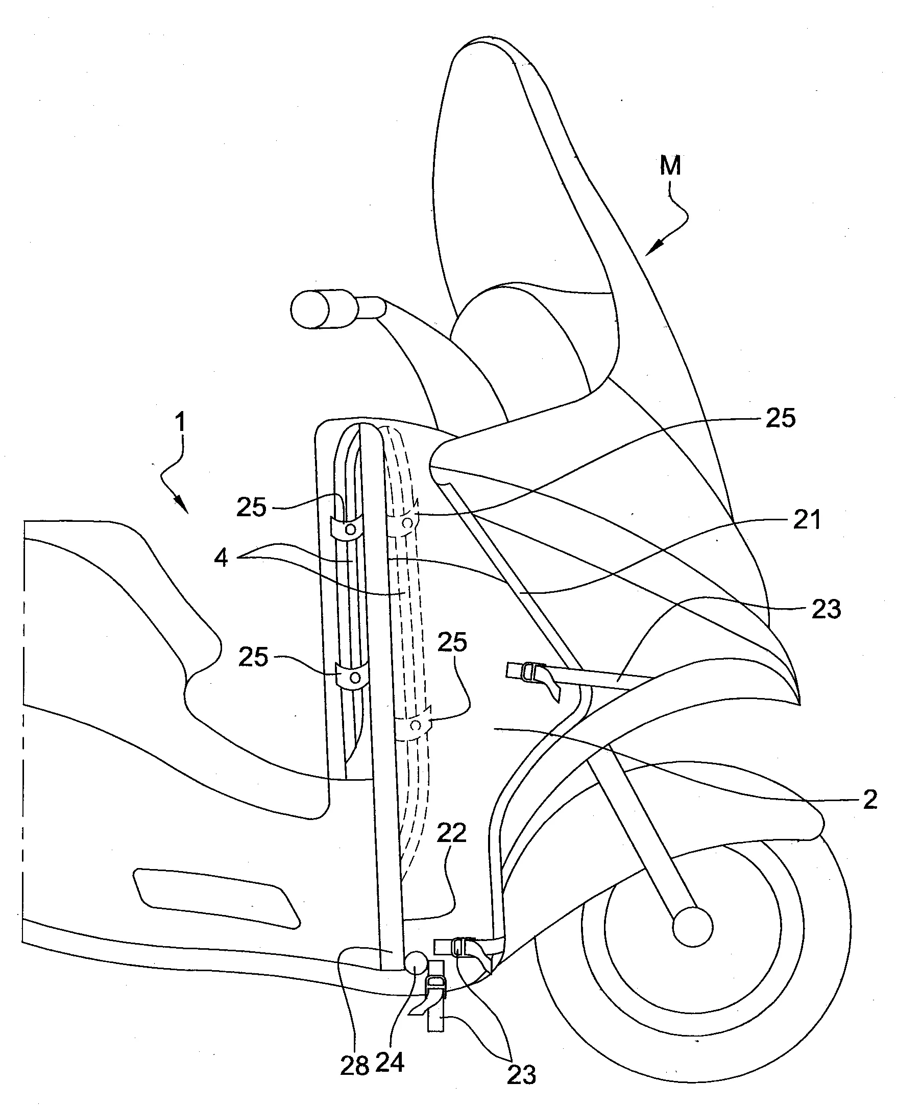 Tablier de protection d’un conducteur de motocycle