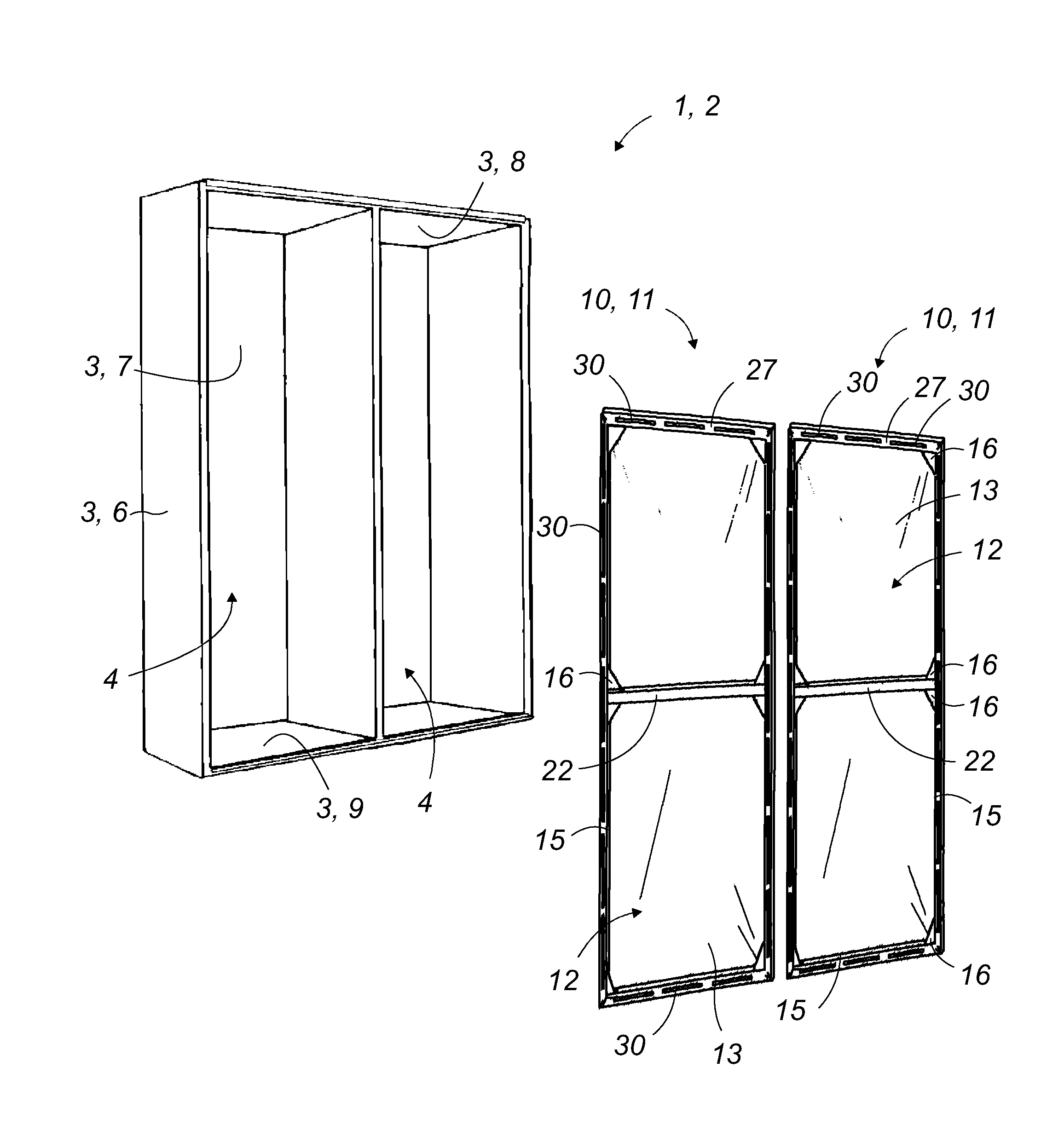 Armoire caisson a paroi en toile tendue