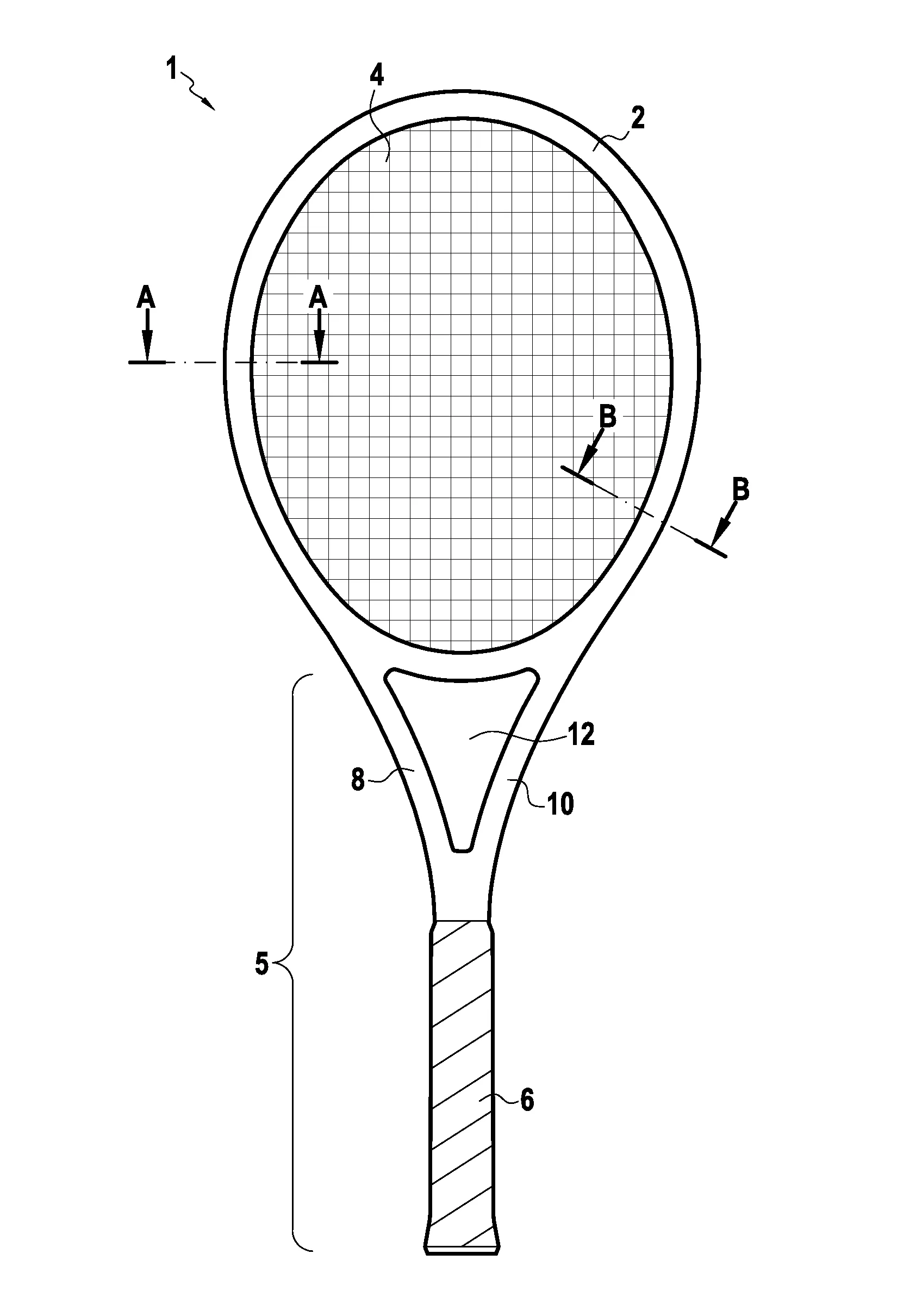 Raquette pour jeu de balles, et procede correspondant