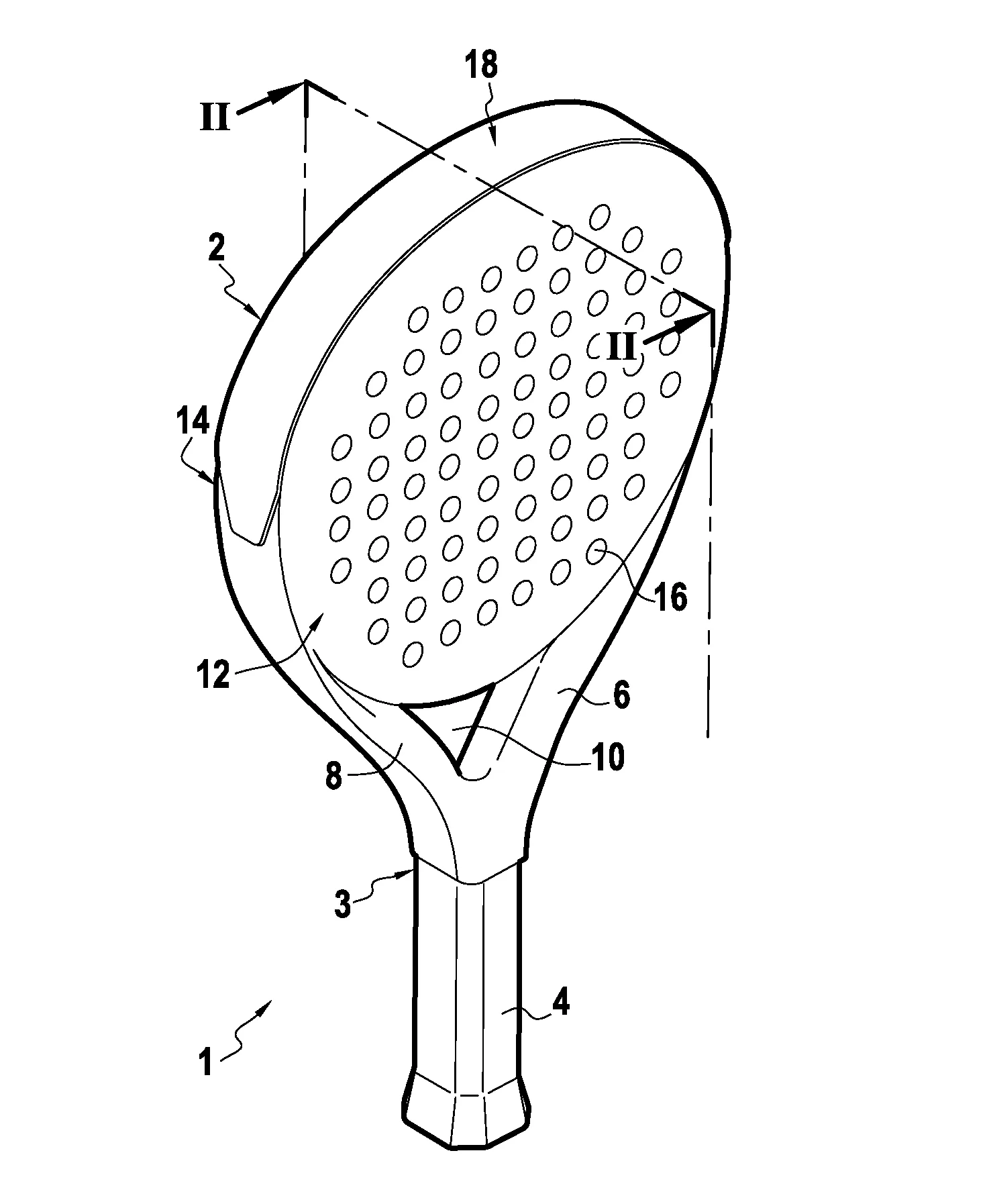 Raquette pour jeu de balles, et procede correspondant