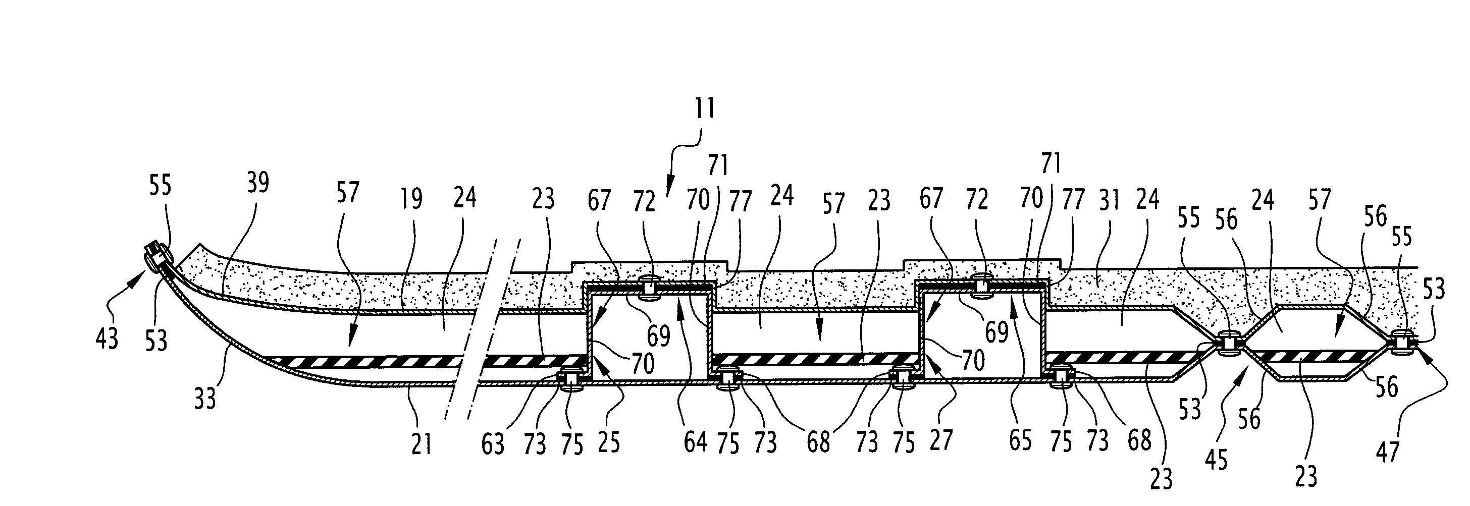 Plancher composite, vehicule comportant un tel plancher, procede de fabrication du plancher, procede de fabrication du vehicule