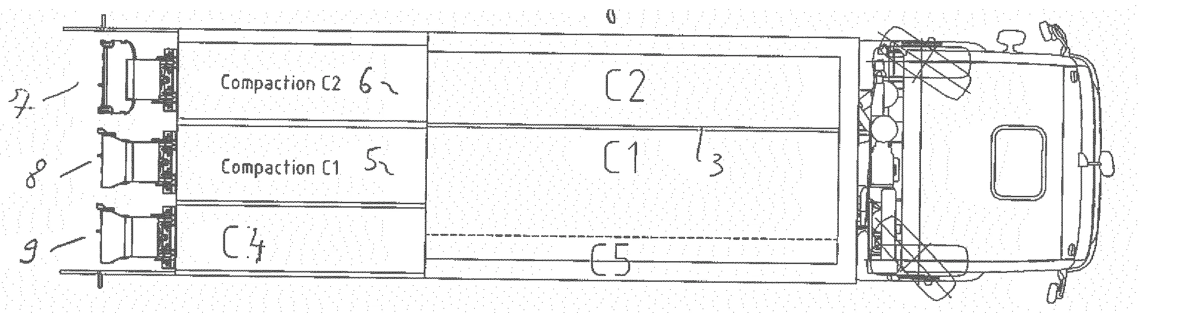 Vehicule de collecte selective de produits