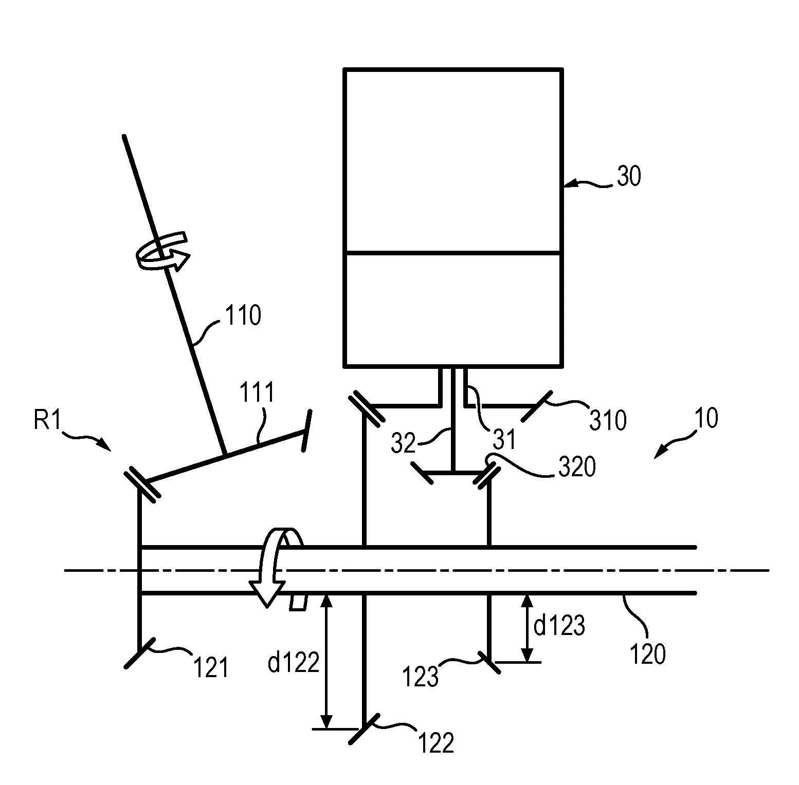 Transmission spinale compacte