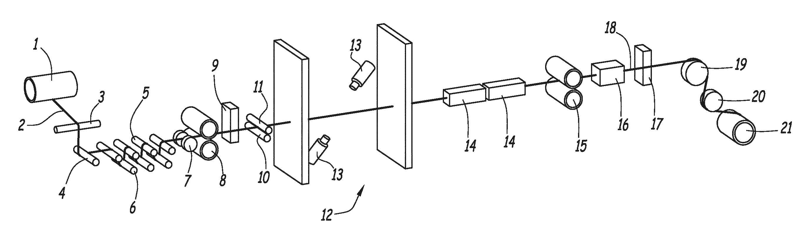 Meches poudrees par procede electrostatique