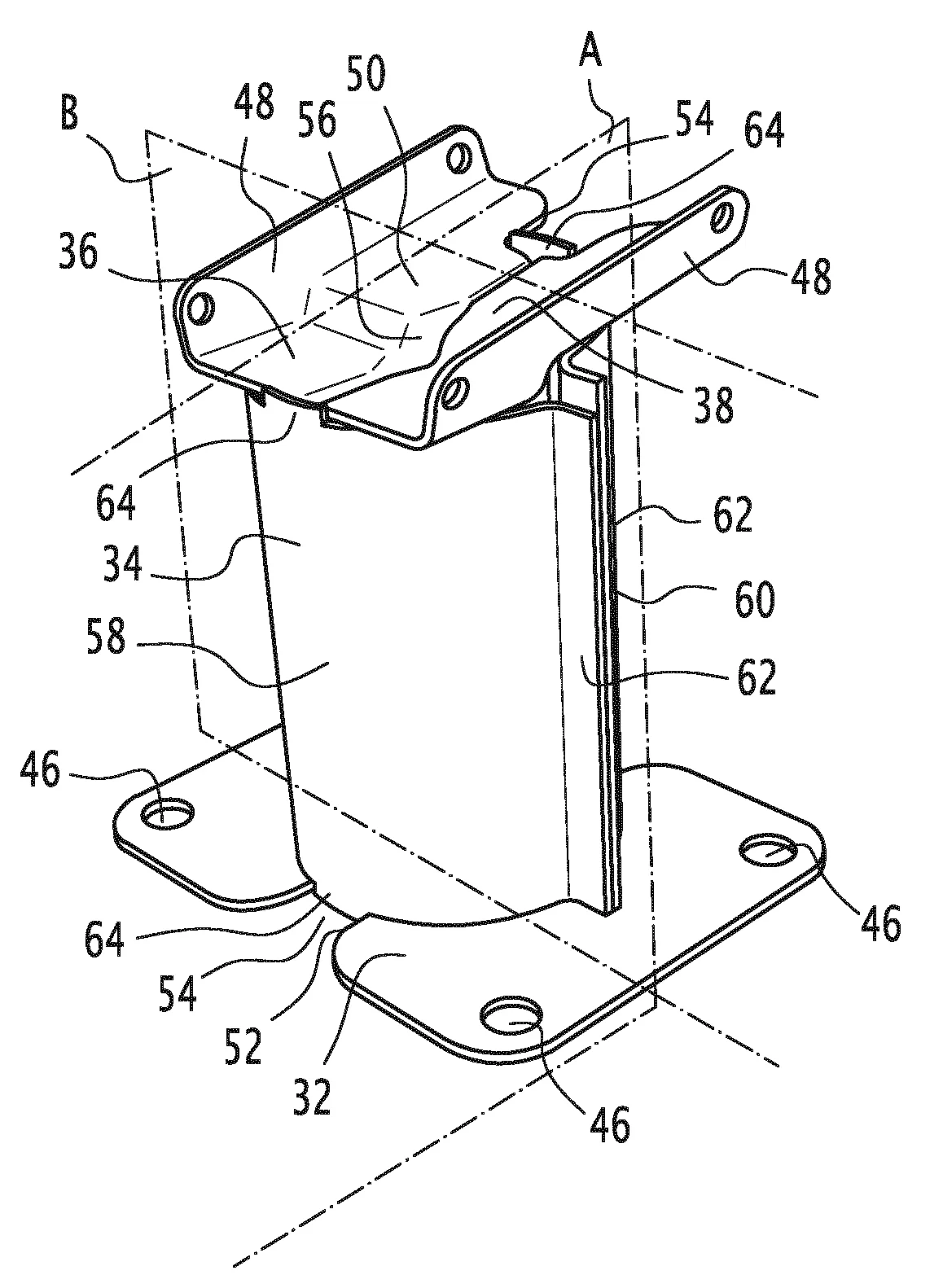 Ensemble de pare-chocs comprenant une ame formee de deux demi-ames et une coque formee de deux demi-coques