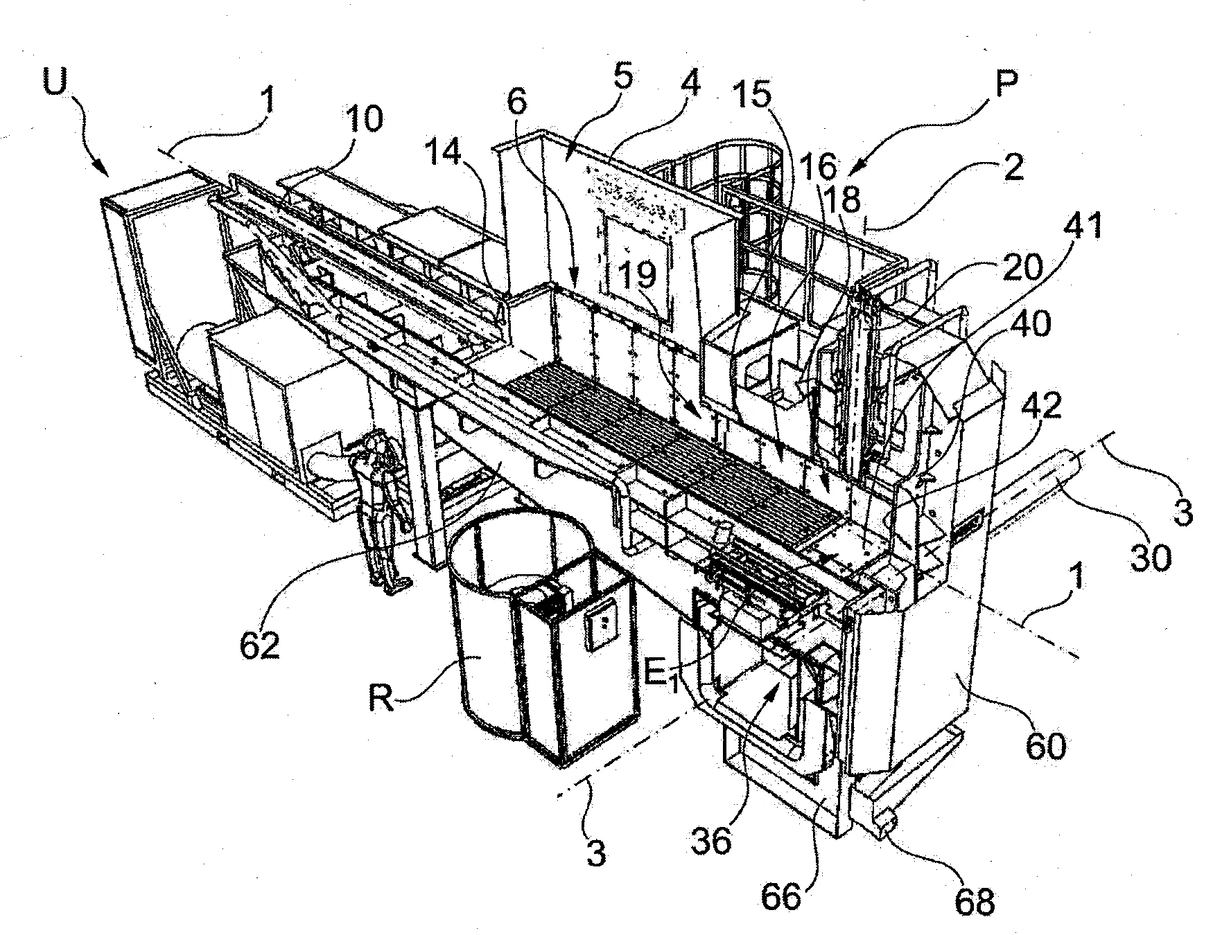 Presse a materiaux compactables, avec compactage et ejection en parallele