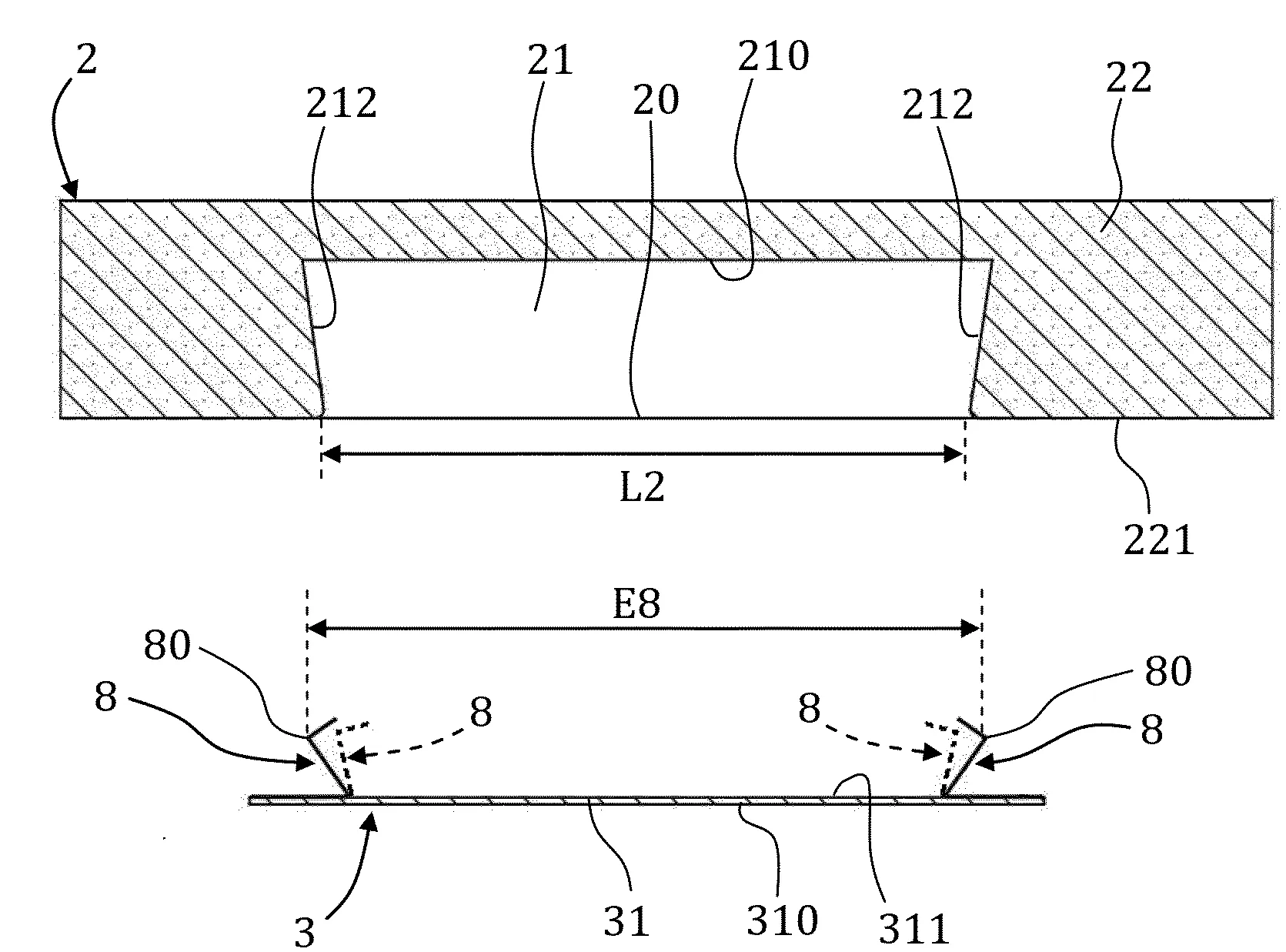 Module d’ecoulement d’eaux destine a etre encastre dans un mur