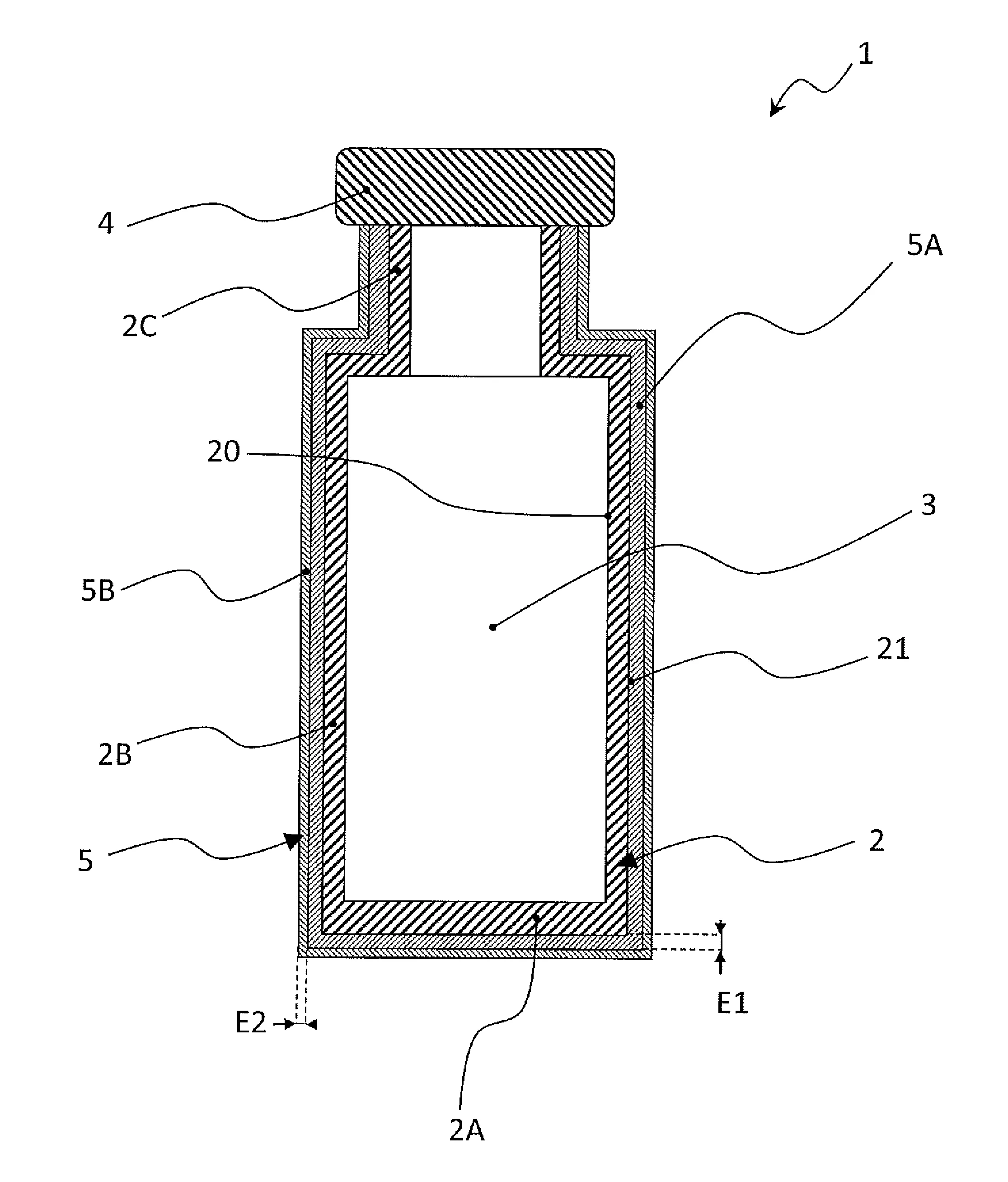 Recipient recouvert d'un revetement de protection et de retention, kit de fabrication d'un revetement de protection et de retention et procede de fabrication afferent