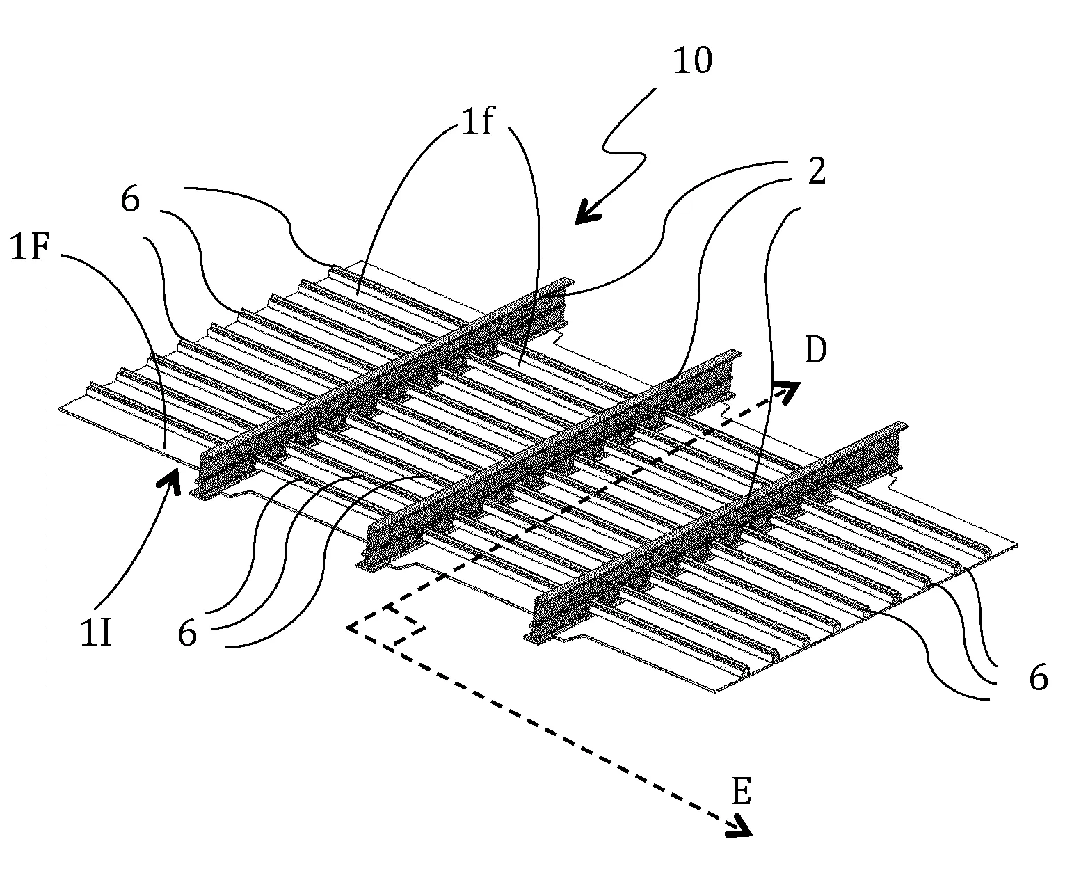 Procede de realisation de panneau a raidissement croise, en particulier pour architecture d'avion, et structure d'avion formee a partir d'un tel panneau