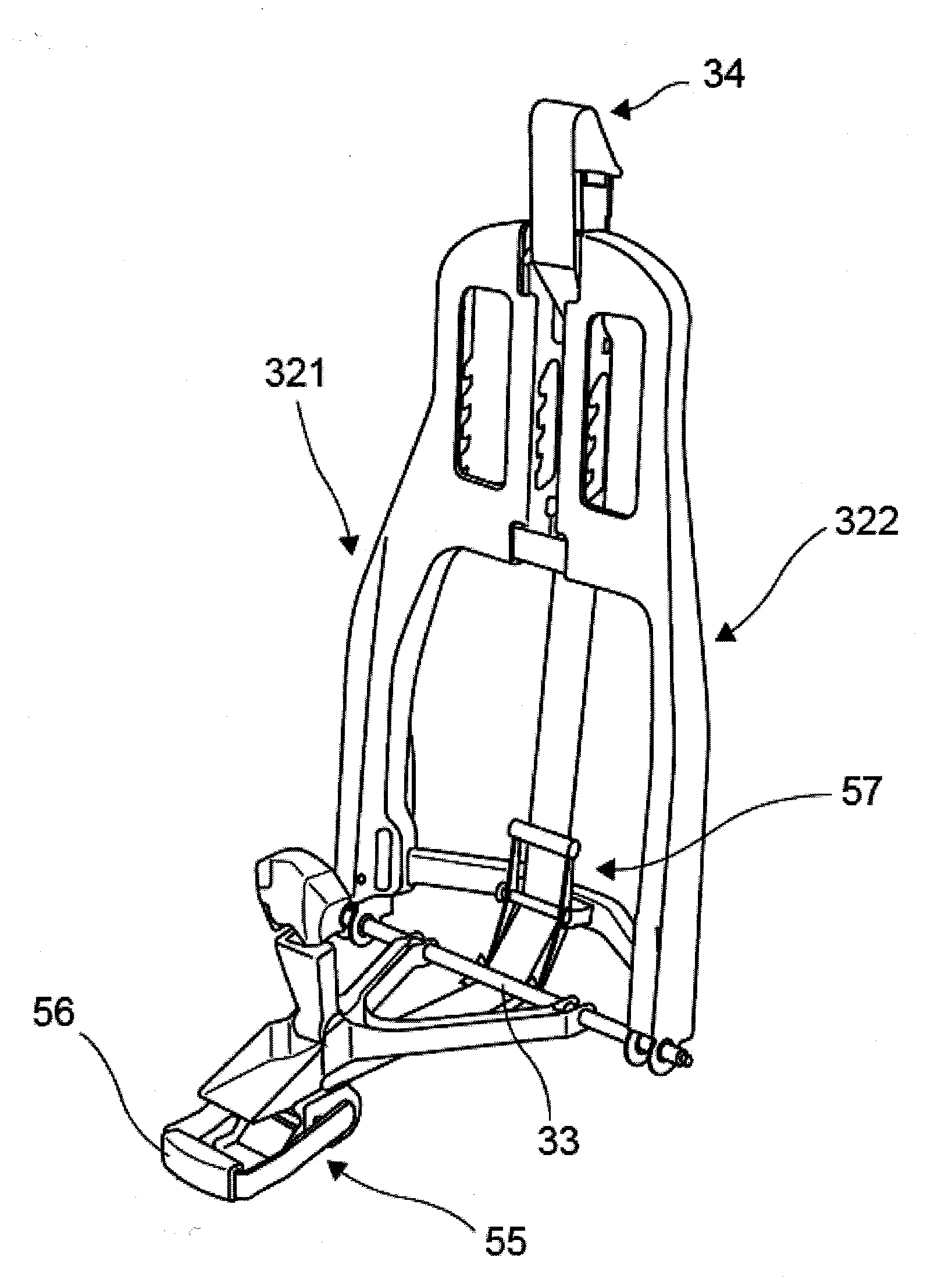 Siege auto pour enfant pliable equipe d’une sangle de top tether