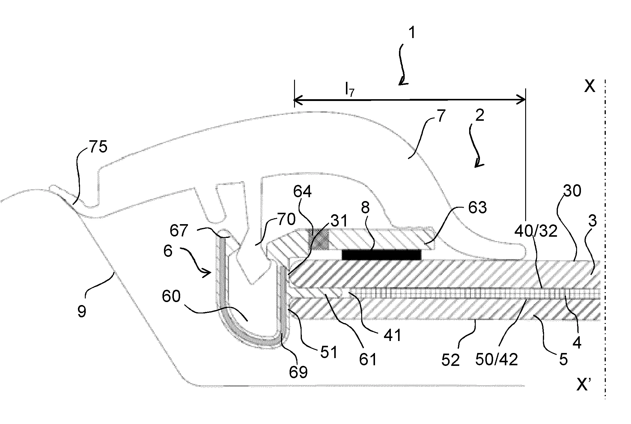 Vitrage feuillete comprenant un cordon profile de clippage.