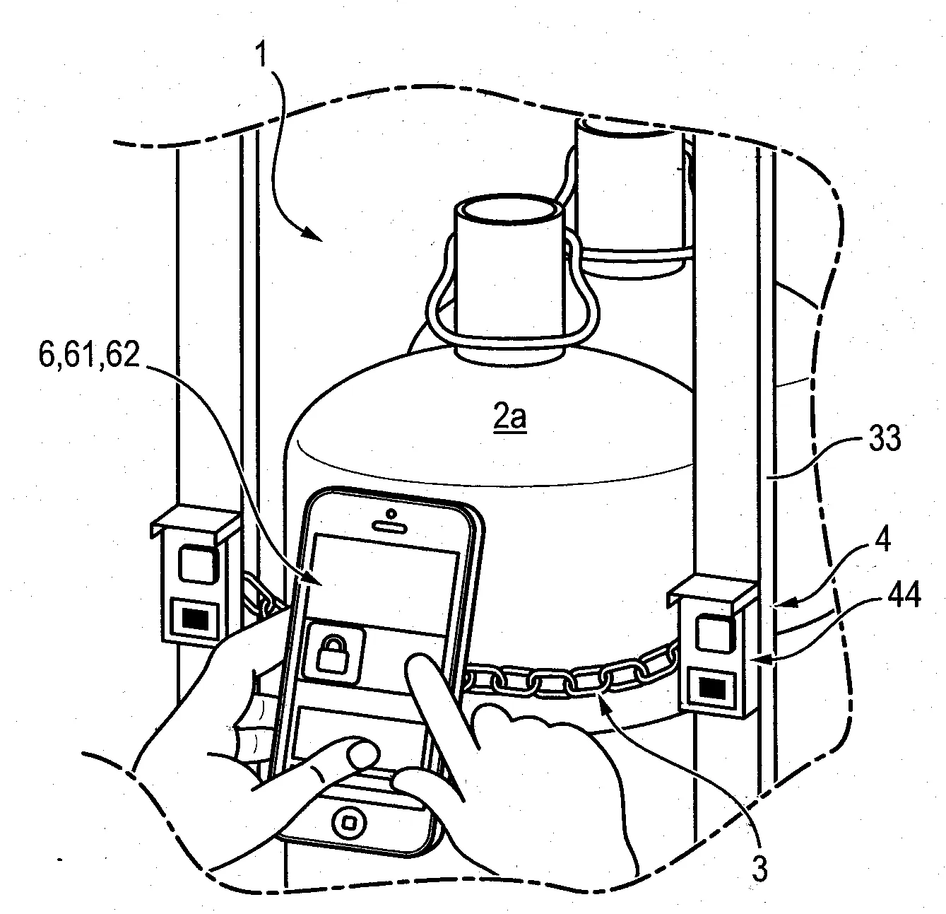 Presentoir semi-automatique de bouteilles de gaz et procede associe