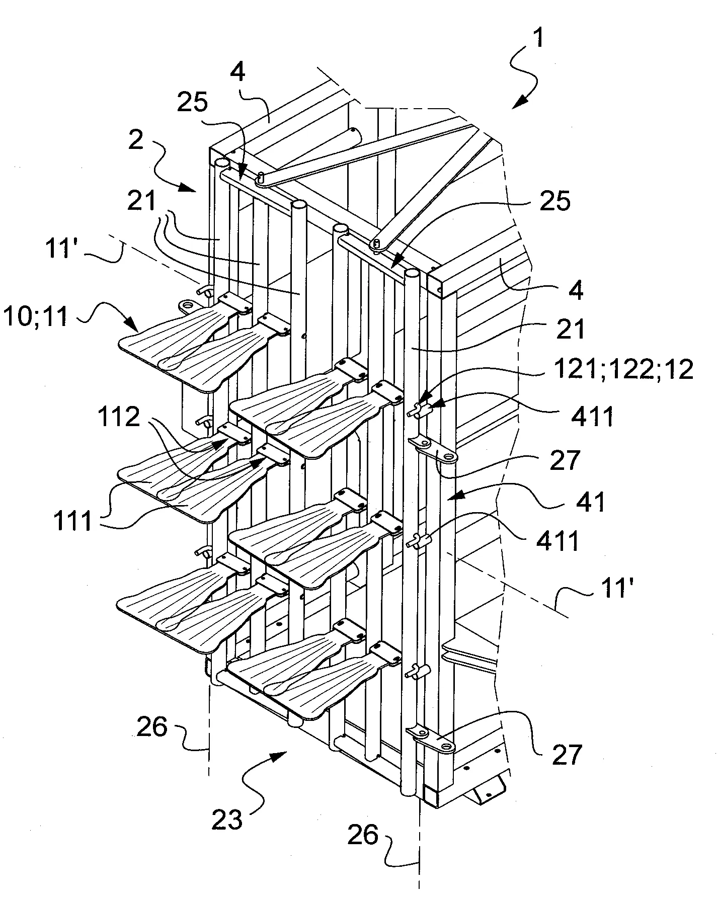 Structure de contention pour animaux d'elevage, avantageusement cage de contention