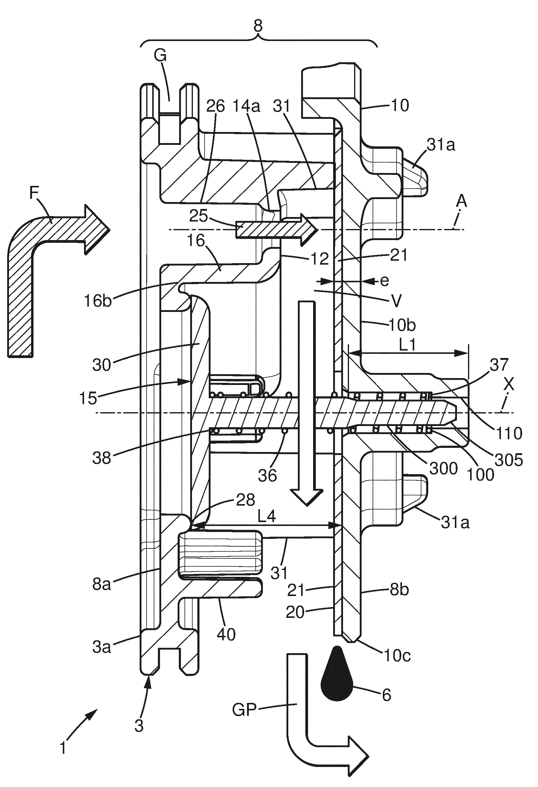 Dispositif pour separer l'huile des gaz de carter d'un moteur a combustion interne