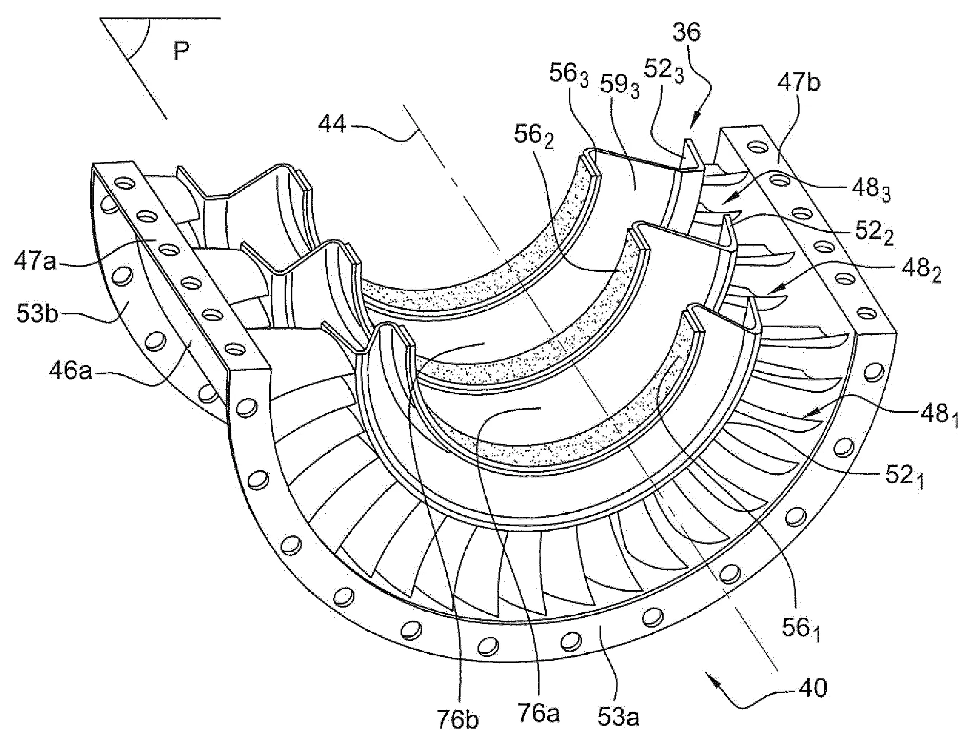 Realisation d'etages de redresseurs semi-monoblocs, par fabrication additive