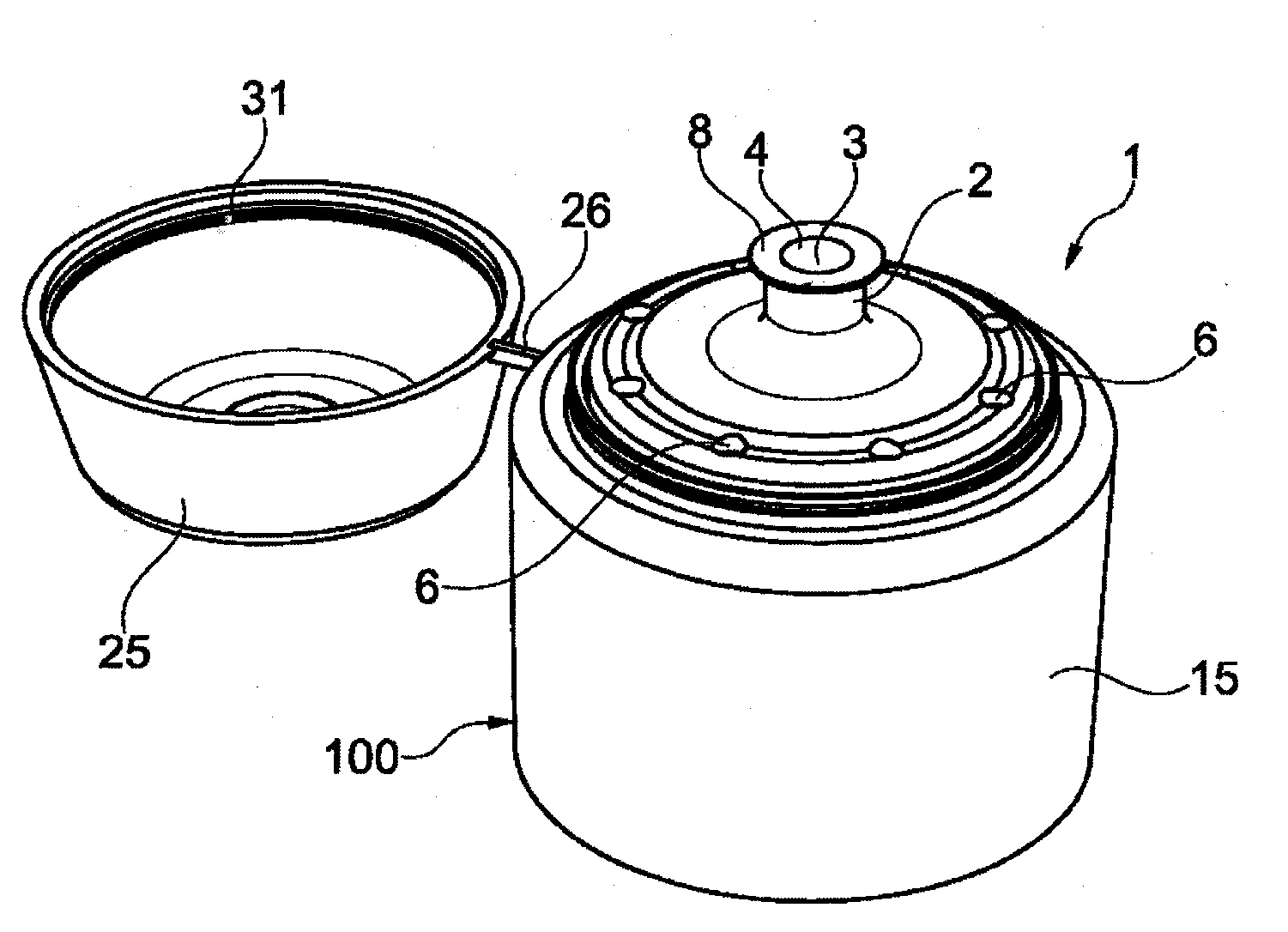 Dispositif de bouchage pour permettre un prelevement d'une composition ensemble de conditionnement comprenant un tel dispositif de bouchage, procedes de prelevement et de conditionnement