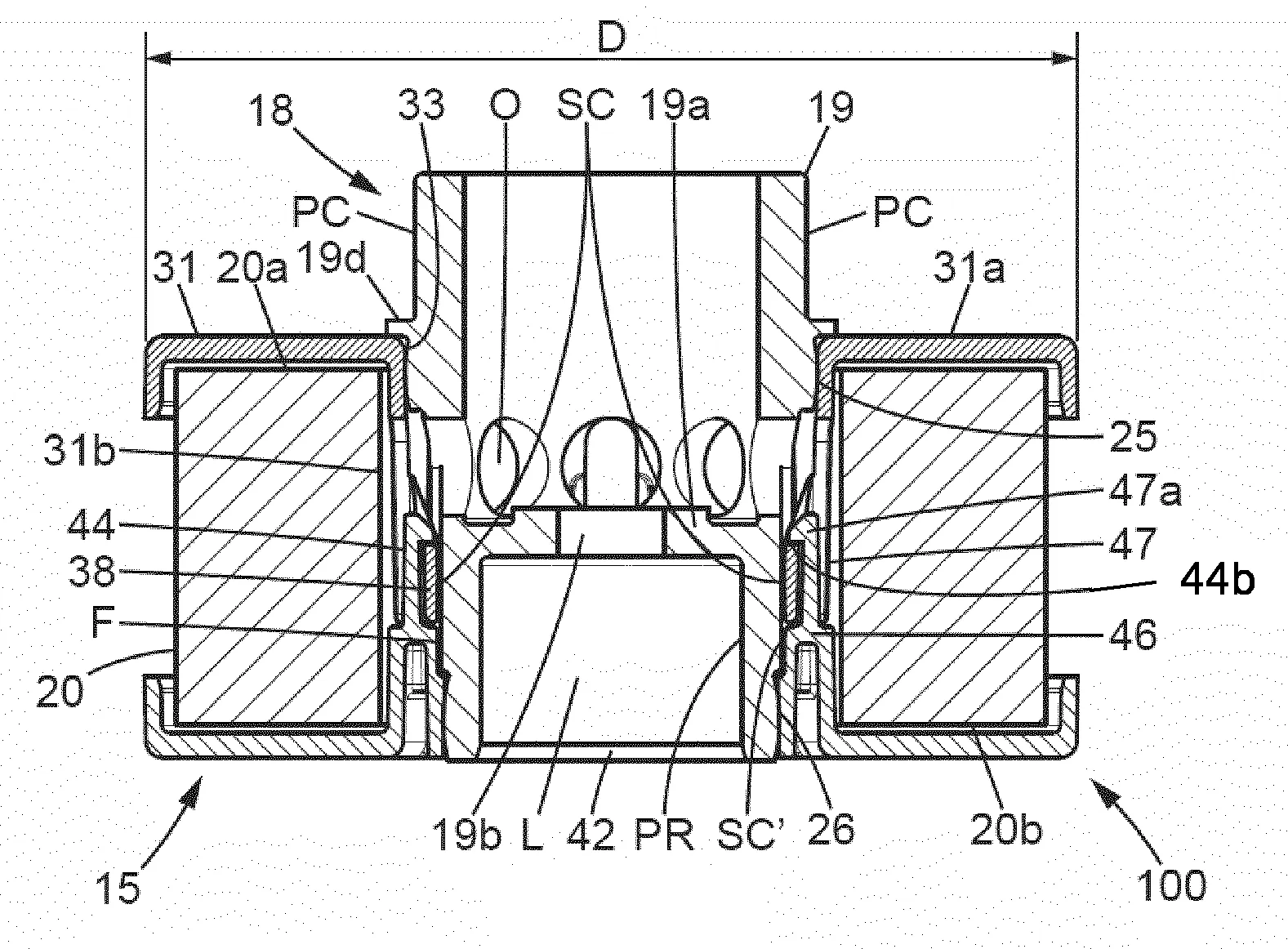 Dispositif et agencement a element filtrant pour separer l'huile des gaz de carter d'un moteur a combustion interne