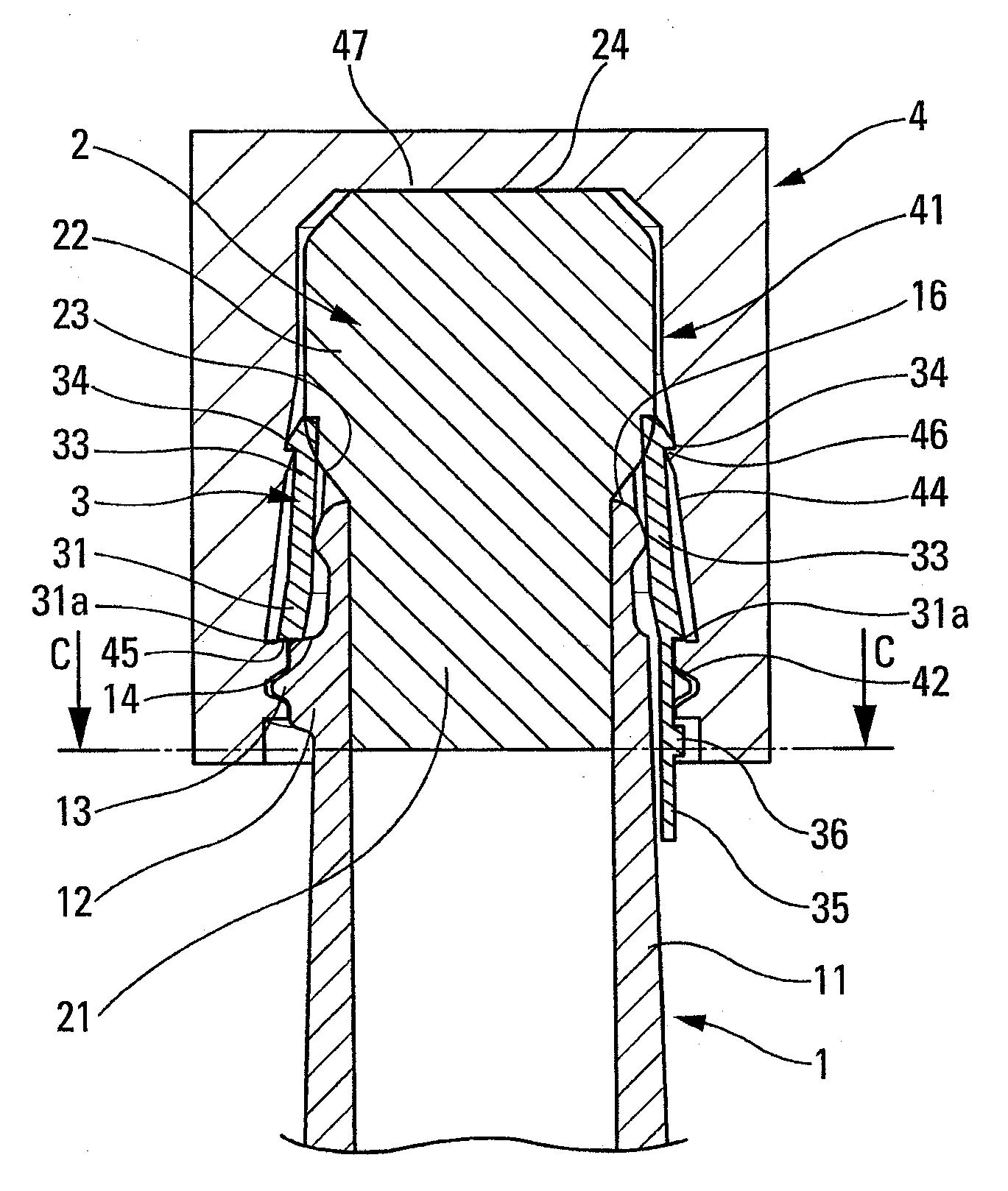 Dispositif de maintien et de retrait d'un bouchon engage dans un col d'une bouteille.