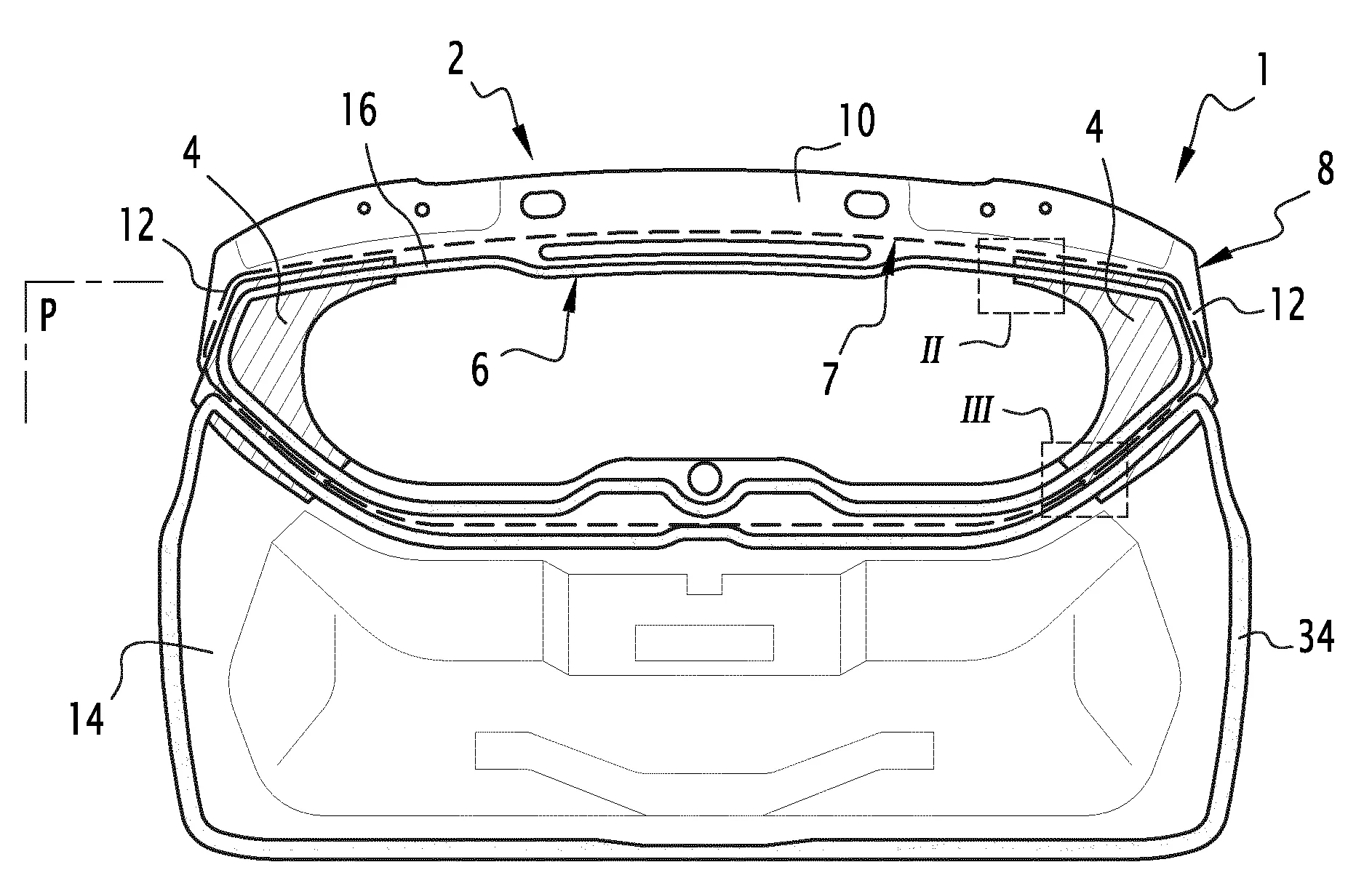 Ensemble doublure-pontet pour volet plastique