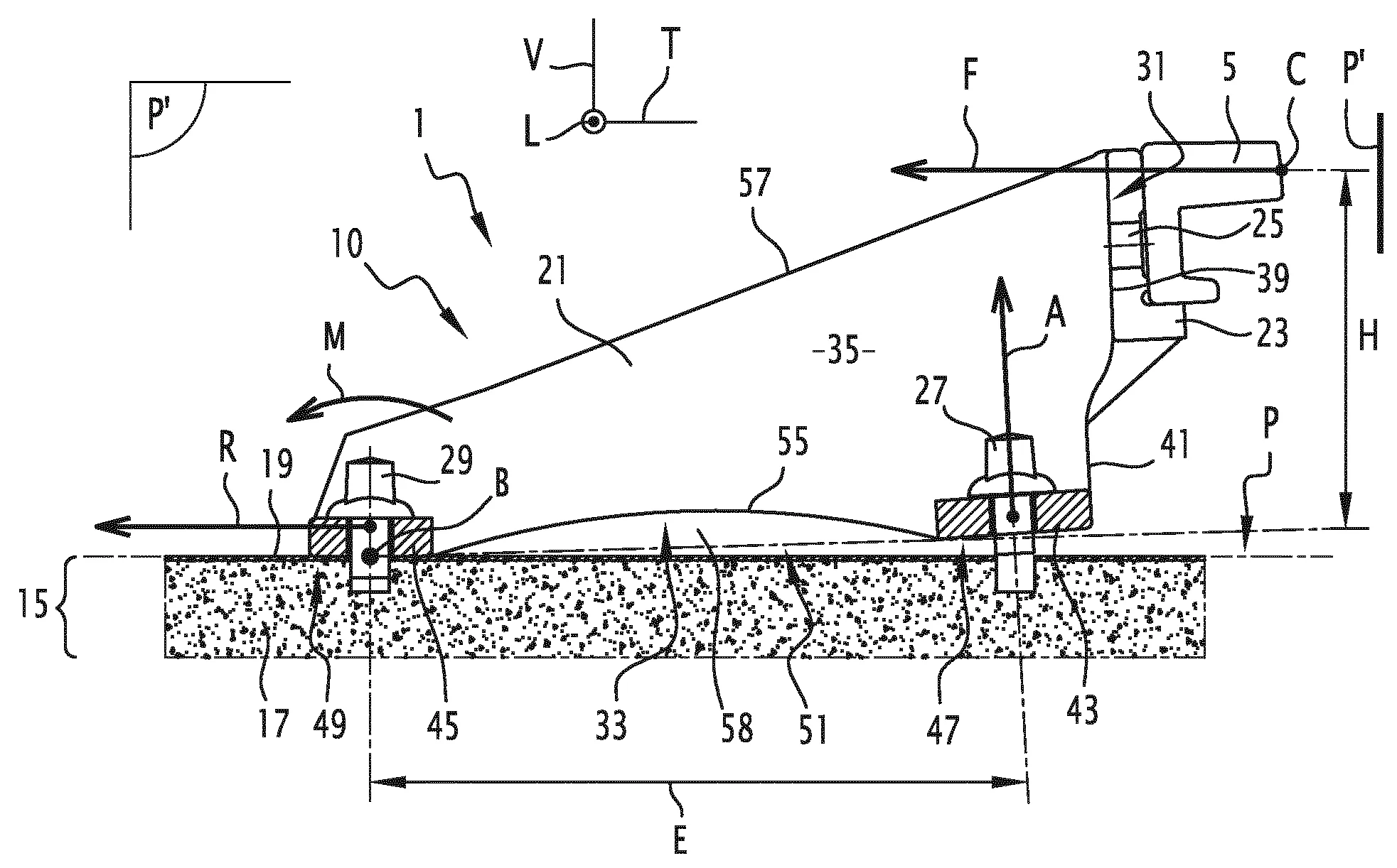 Support de contre-rail adapte pour resister a des efforts transversaux par rapport a une voie ferree, et ensemble comportant un tel support de contre-rail