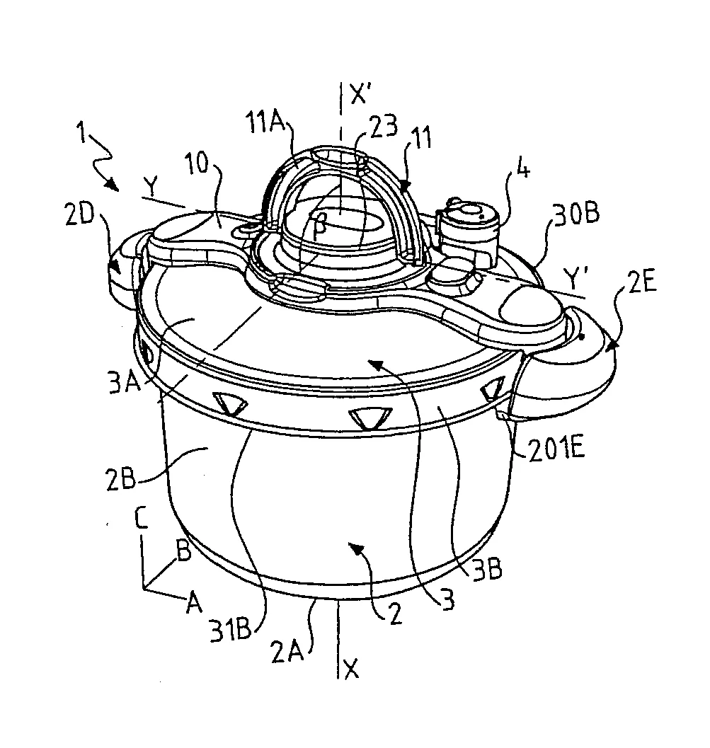 Autocuiseur a baionnette pourvu d'une poignee de cuve