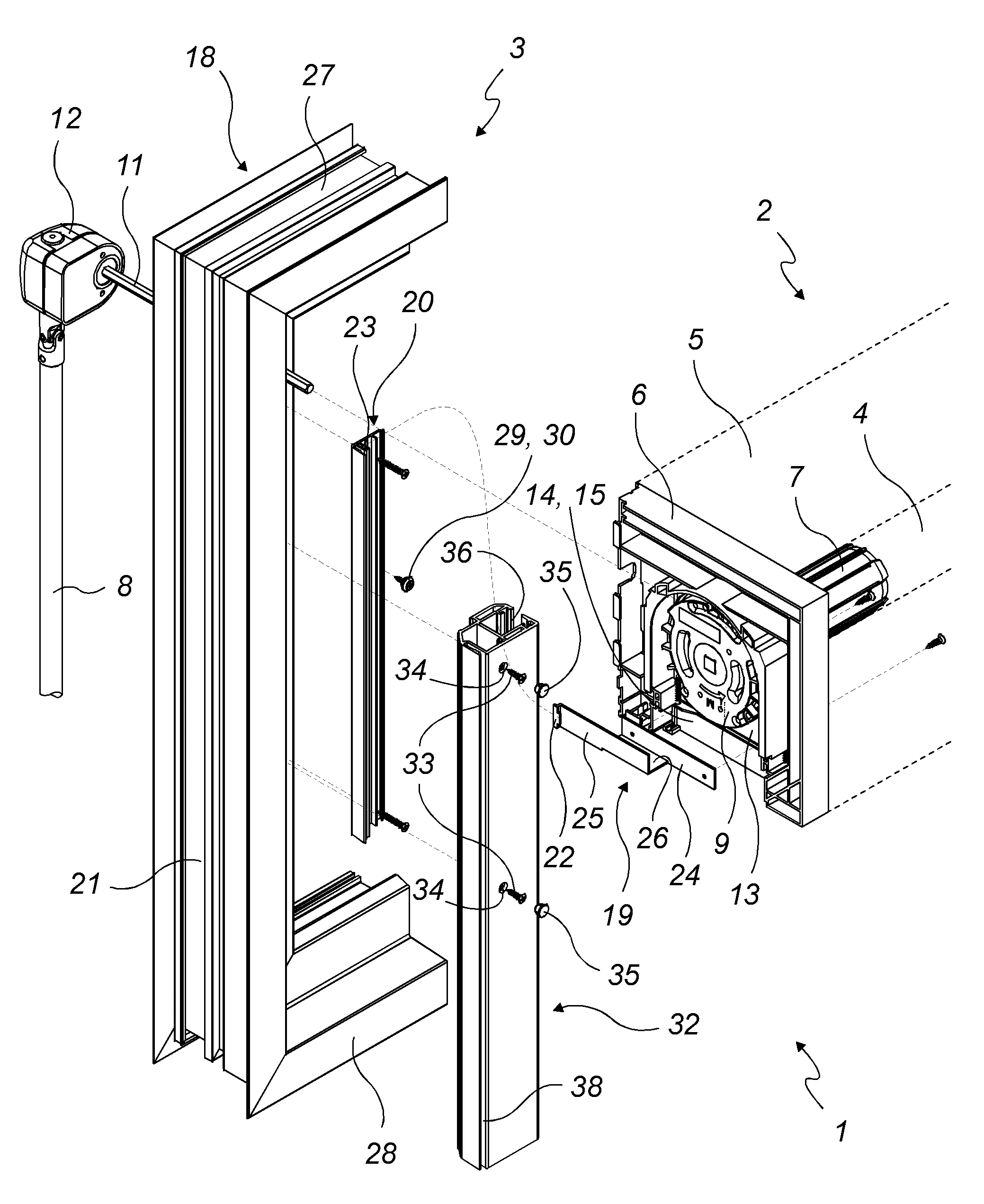 Dispositif a coulissement pour la pose et la depose d'un volet roulant