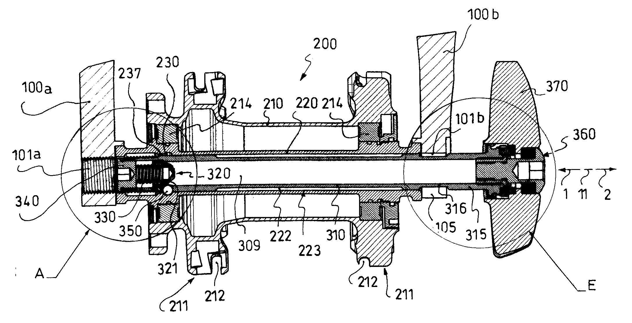 Moyeu et broche de fixation pour roue de cycle