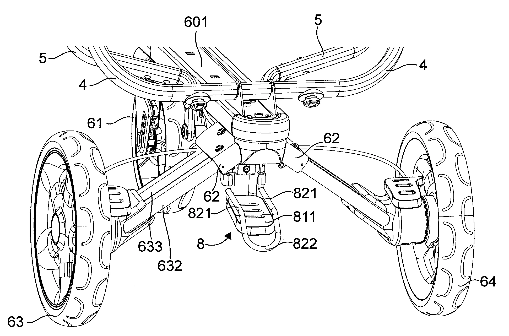 Double pedale de pliage pour poussette