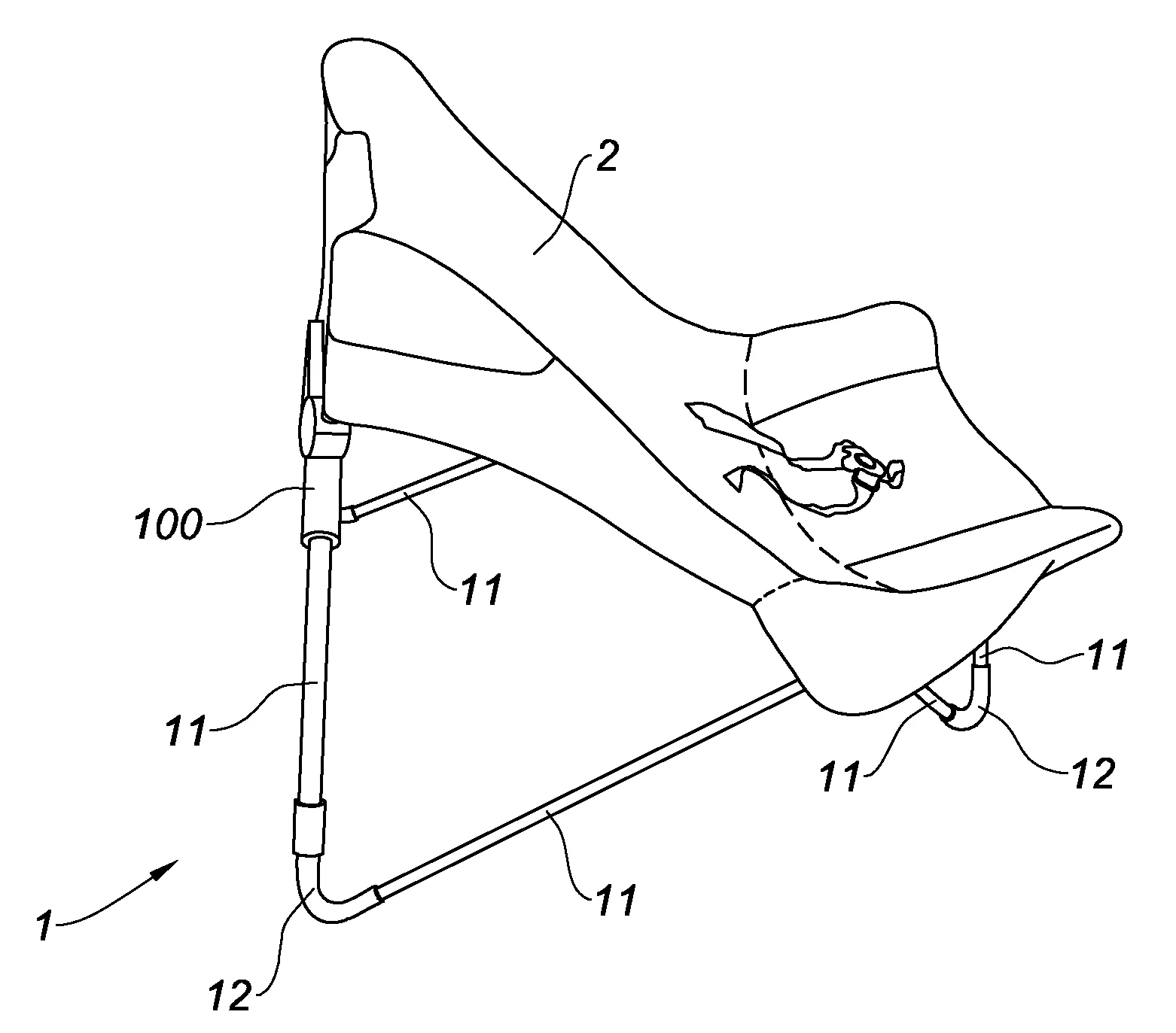 Assise pliable equipee d’un systeme de blocage de position