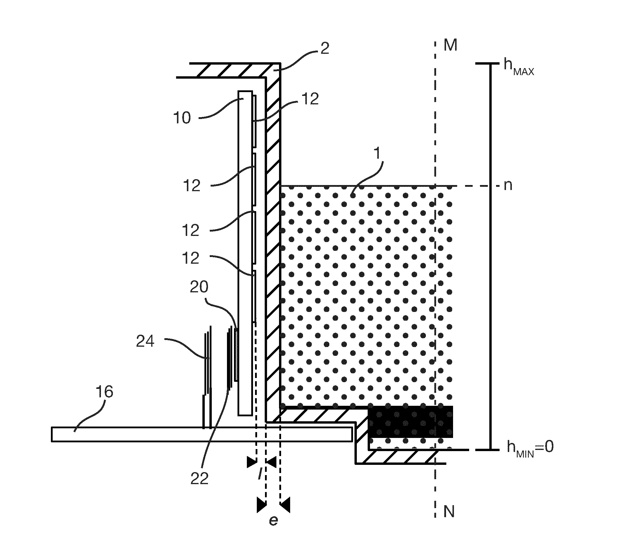 Dispositif de mesure sans contact d'un niveau dans un reservoir