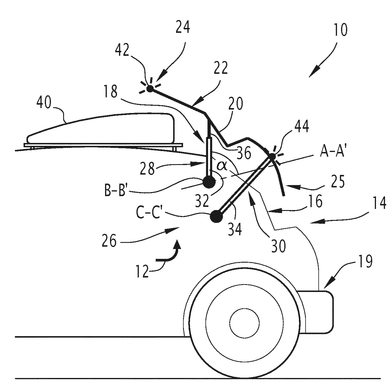 Systeme d'ouverture de hayon presentant plusieurs cinematiques d'ouverture