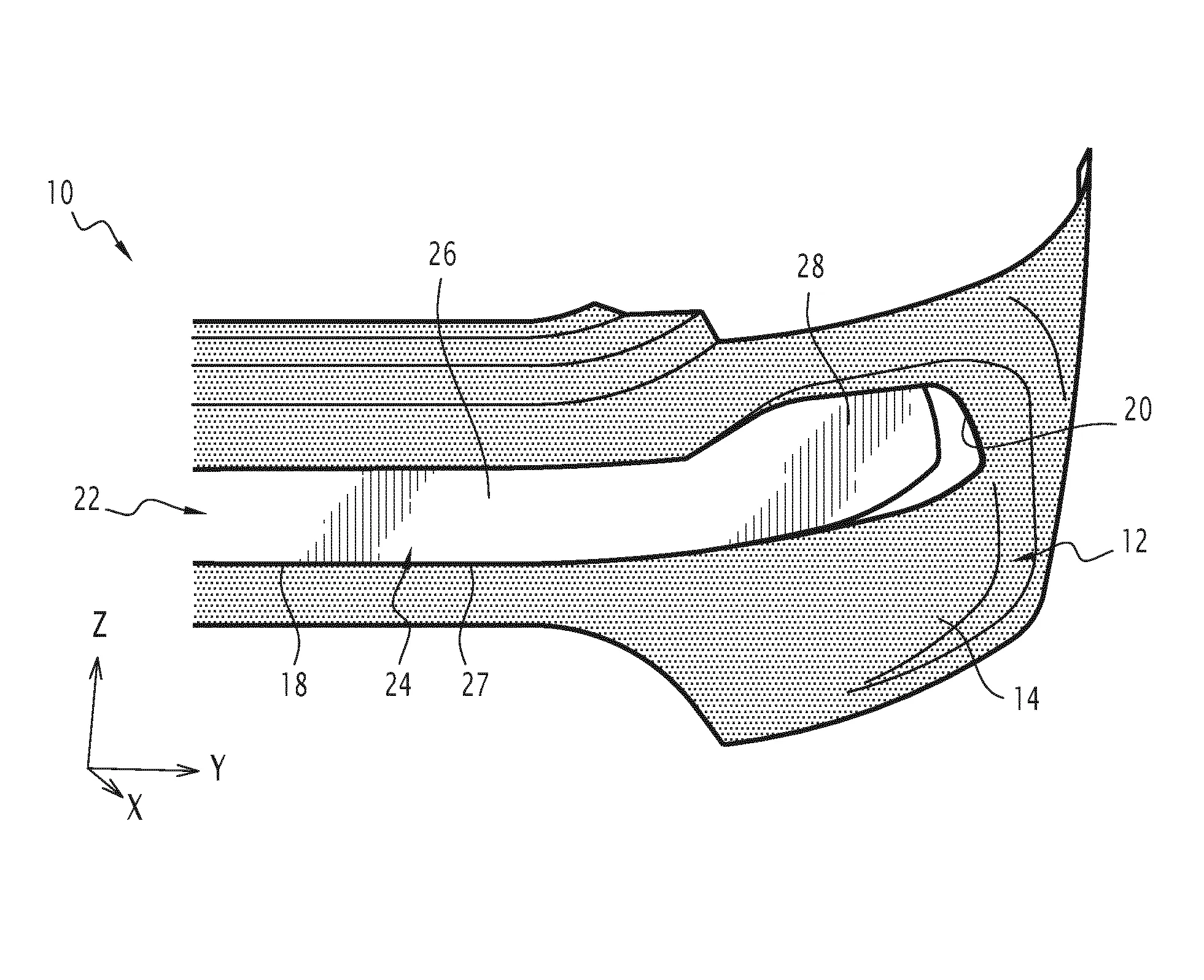 Ensemble avant ou arriere de vehicule automobile presentant une ouverture et comprenant un volet flexible pour obturer ladite ouverture